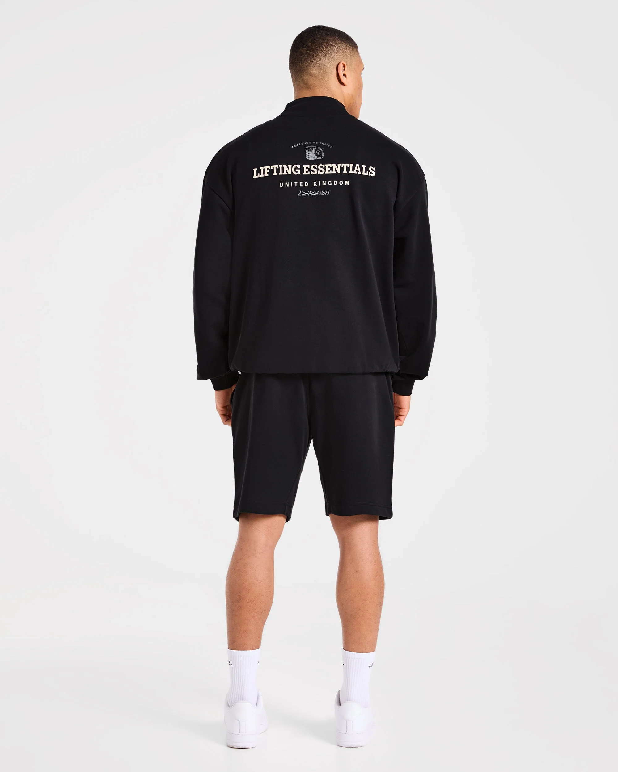 Apex Lifting Essentials 1/4 Zip Pullover - Zwart/Crème - Image 3
