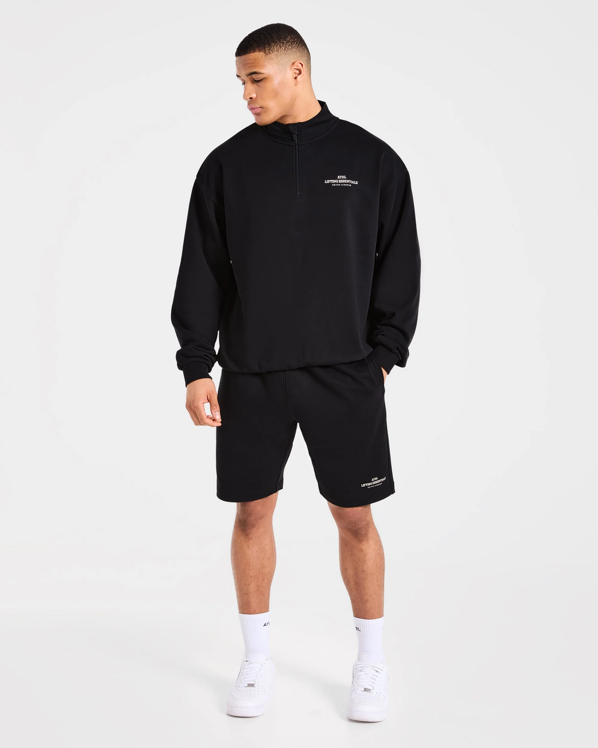 Apex Lifting Essentials 1/4 Zip Pullover - Zwart/Crème - Image 4