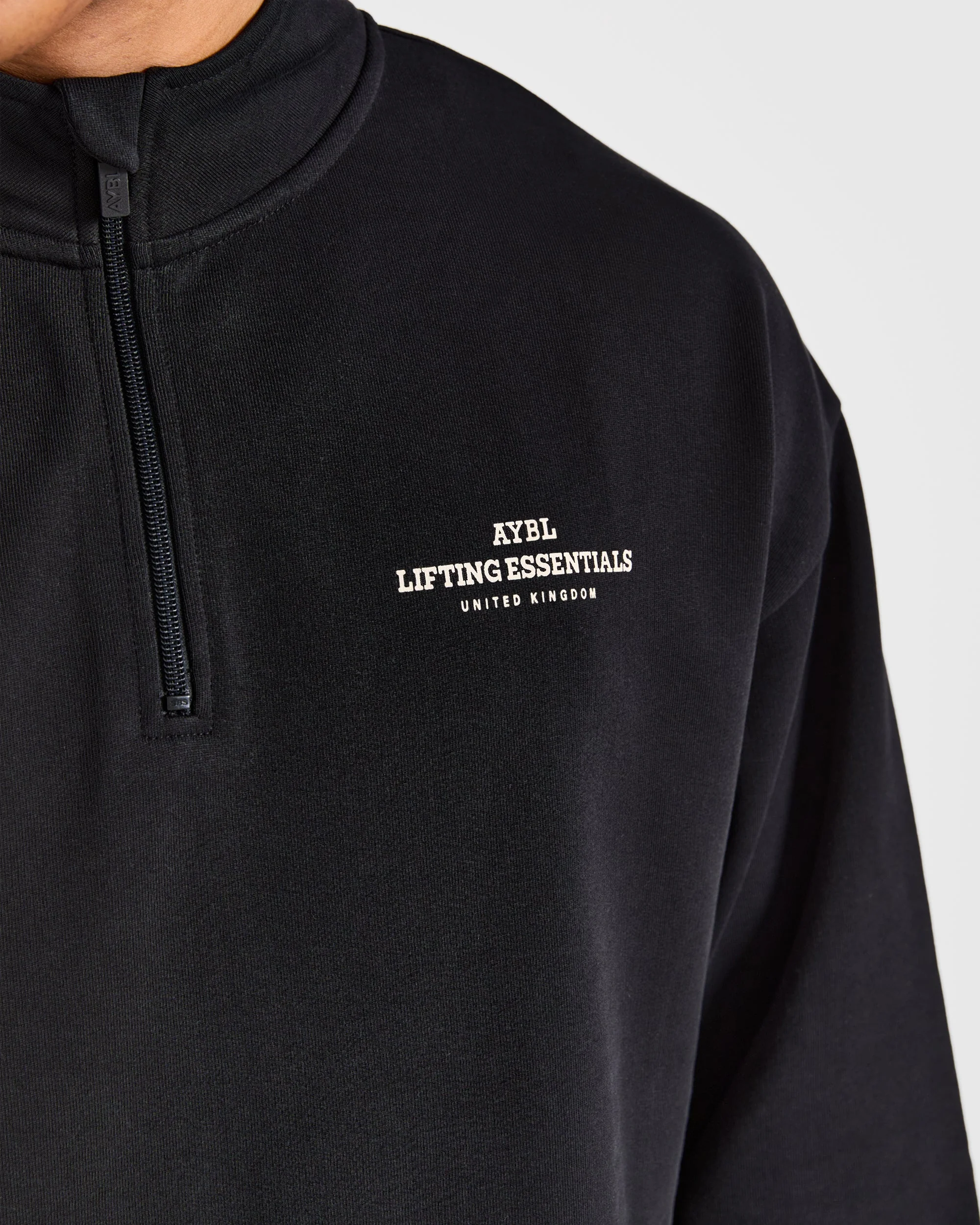 Apex Lifting Essentials 1/4 Zip Pullover - Zwart/Crème - Image 6