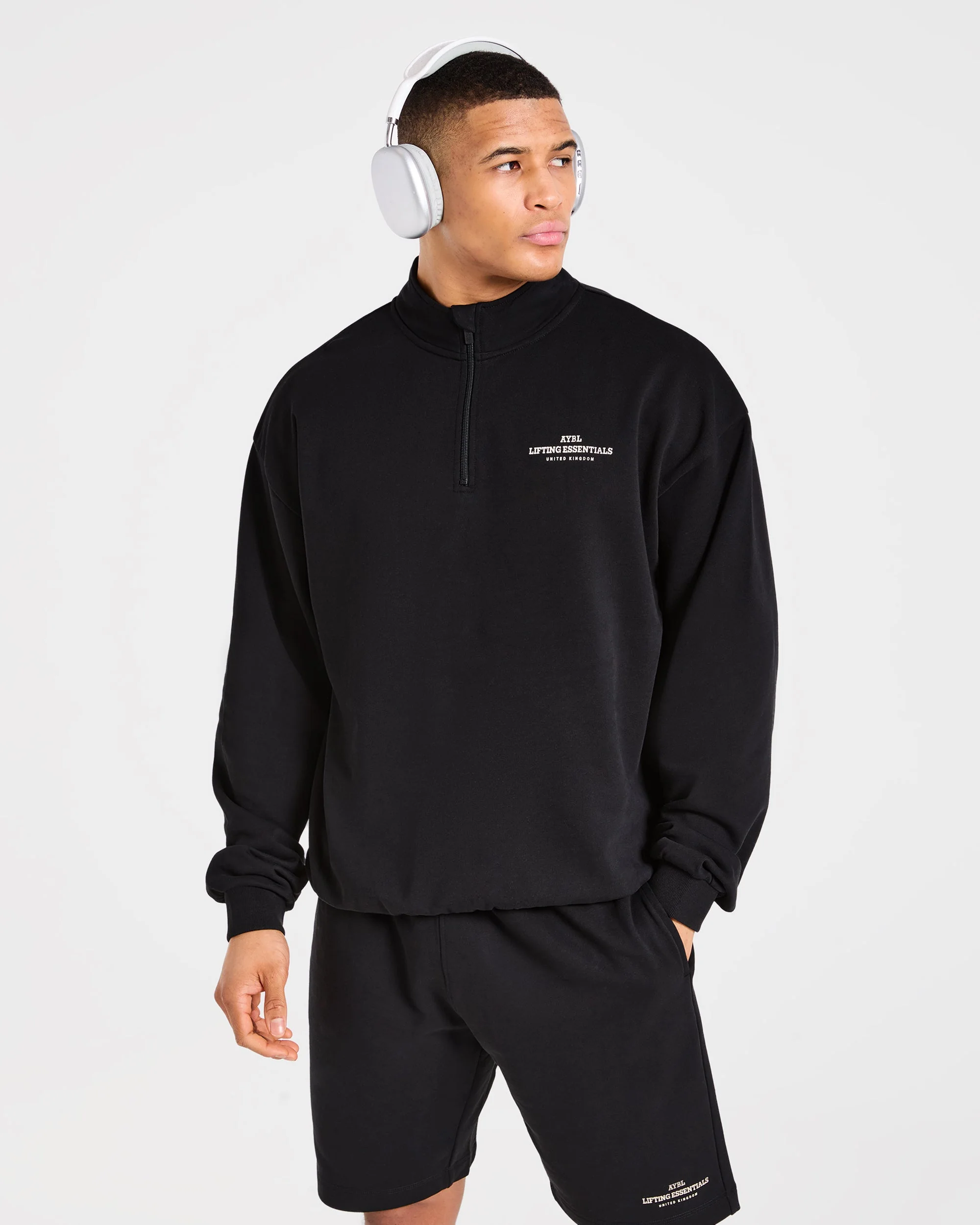 Apex Lifting Essentials 1/4 Zip Pullover - Zwart/Crème - Image 7