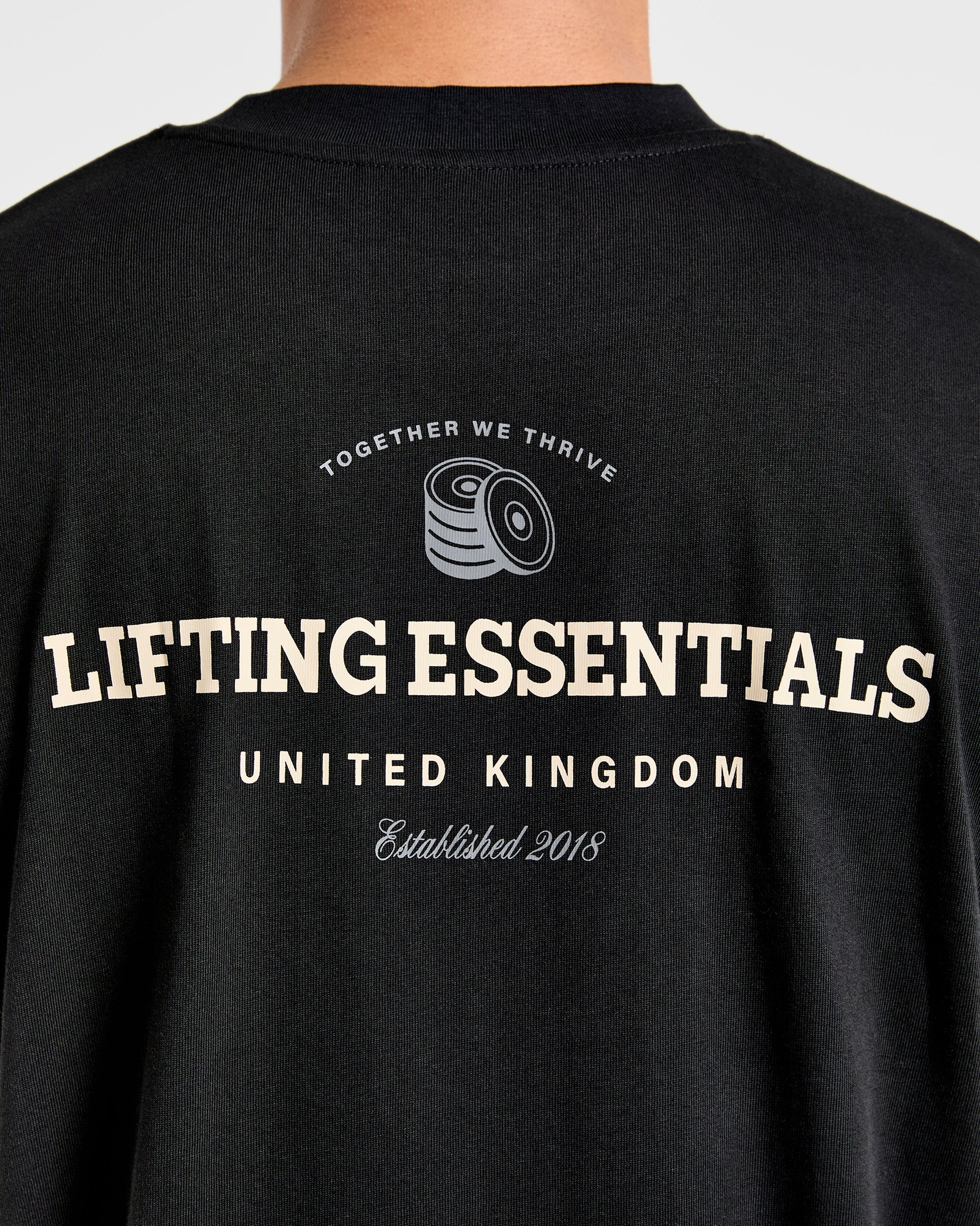 Apex Lifting Essentials Oversized T Shirt - Zwart/Crème - Image 6