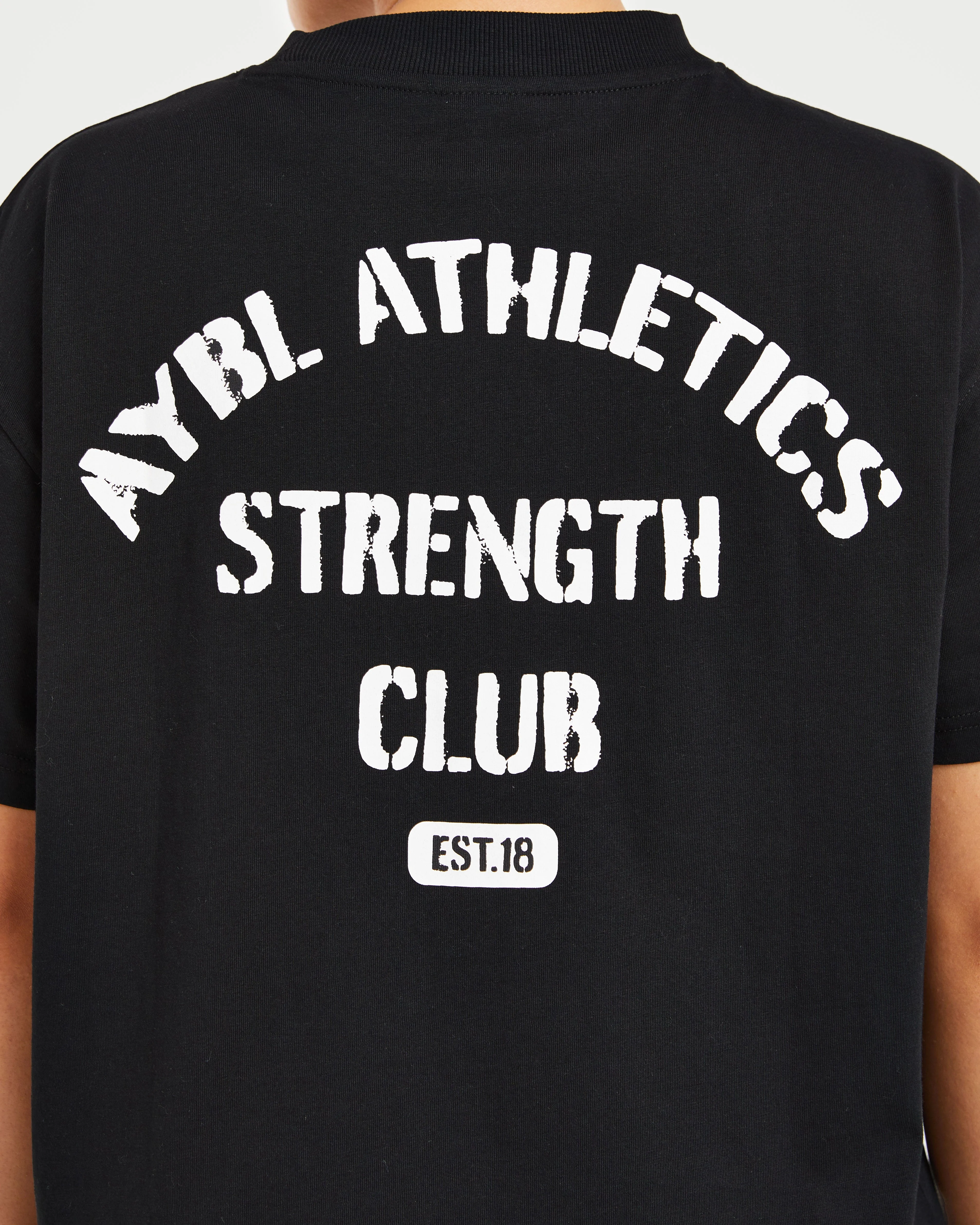 Athletics Strength Club Oversized T Shirt - Zwart - Image 6