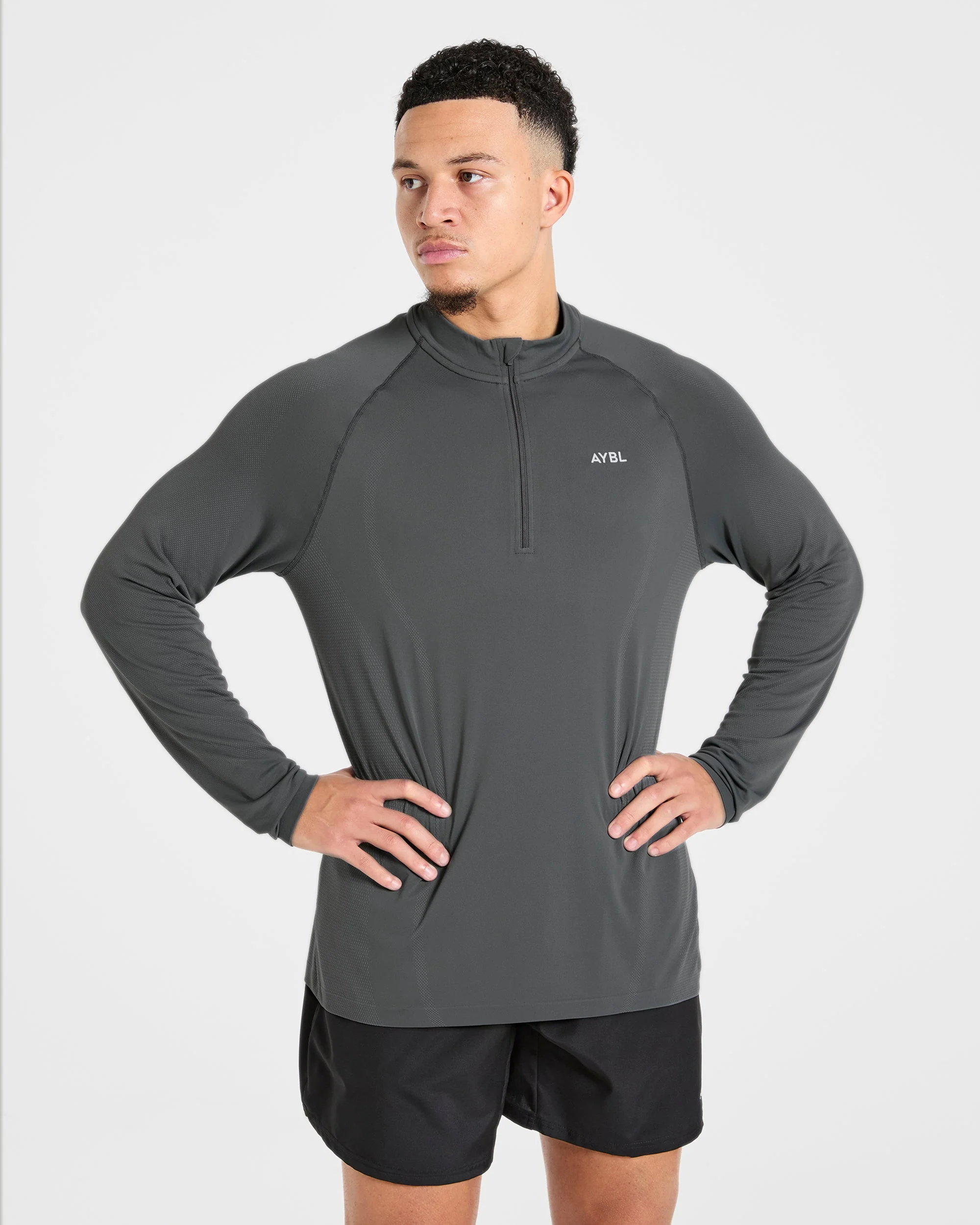 Attain Seamless 1/2 Zip Pullover - Storm Grijs - Image 7