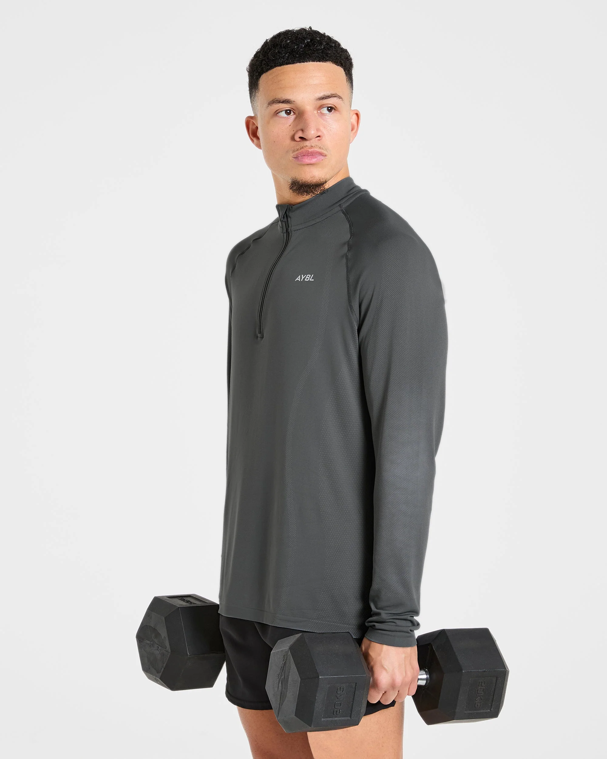 Attain Seamless 1/2 Zip Pullover - Storm Grijs - Image 8