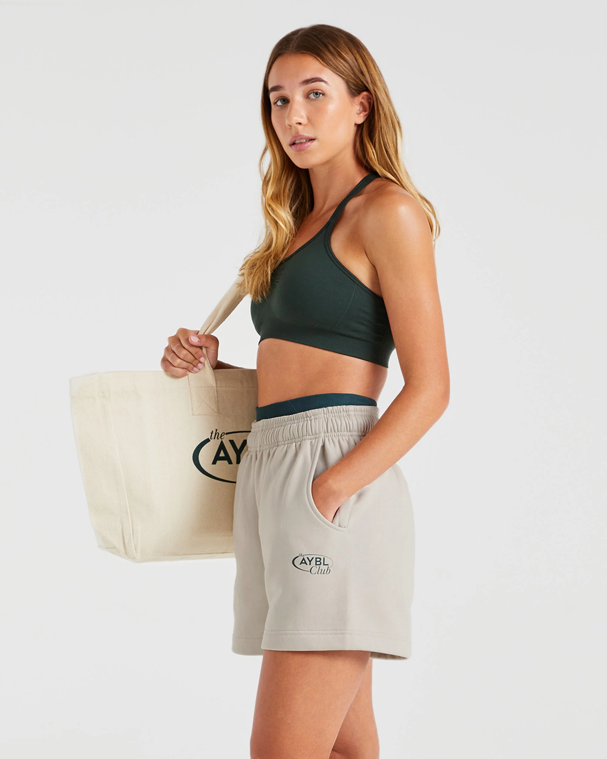 AYBL Club Shorts - Sand/Groen - Image 6