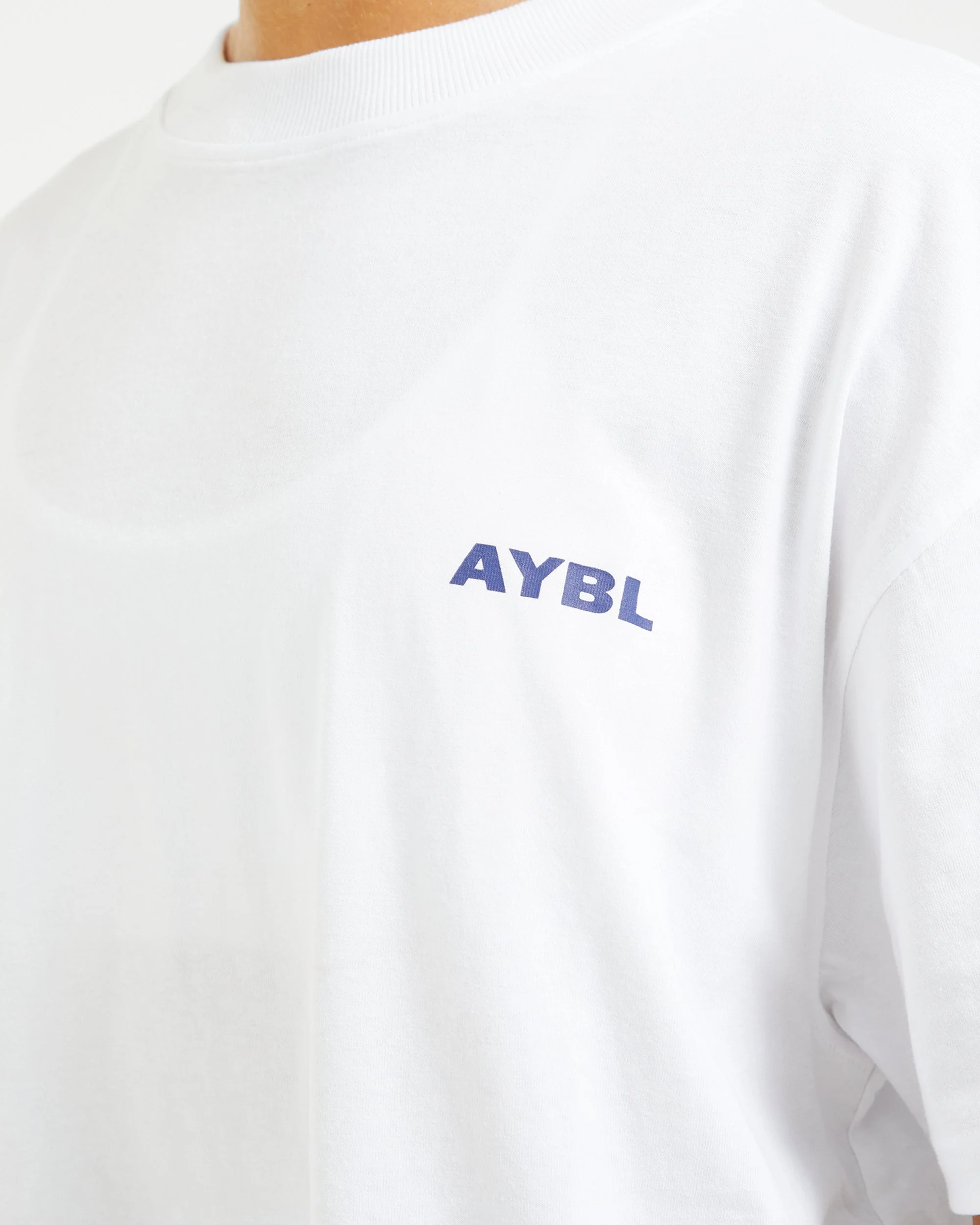 AYBL Lift Italic Oversized T Shirt - Wit/Navy - Image 5