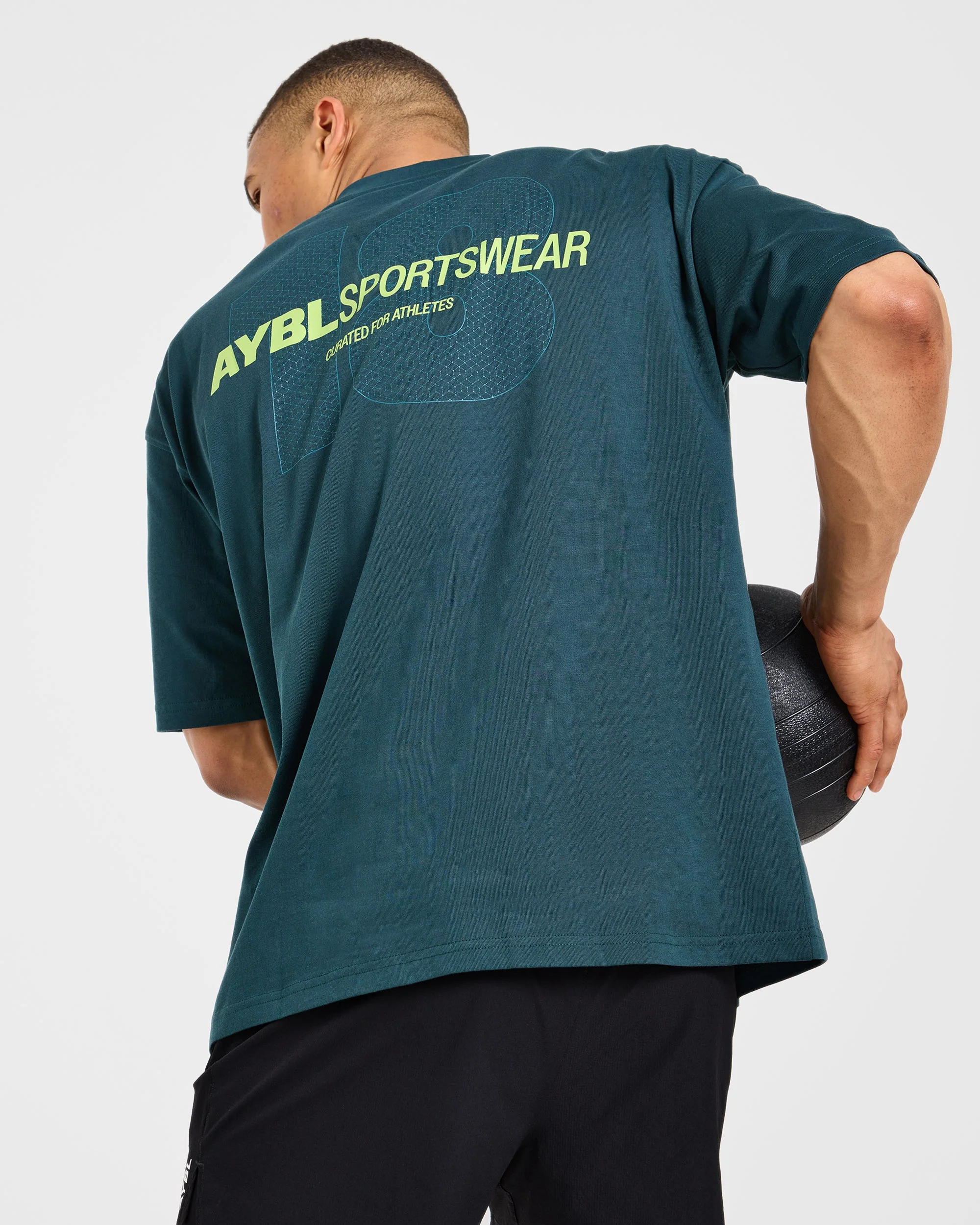 AYBL Sportswear 18 Oversized T Shirt - Teal Groen - Image 7