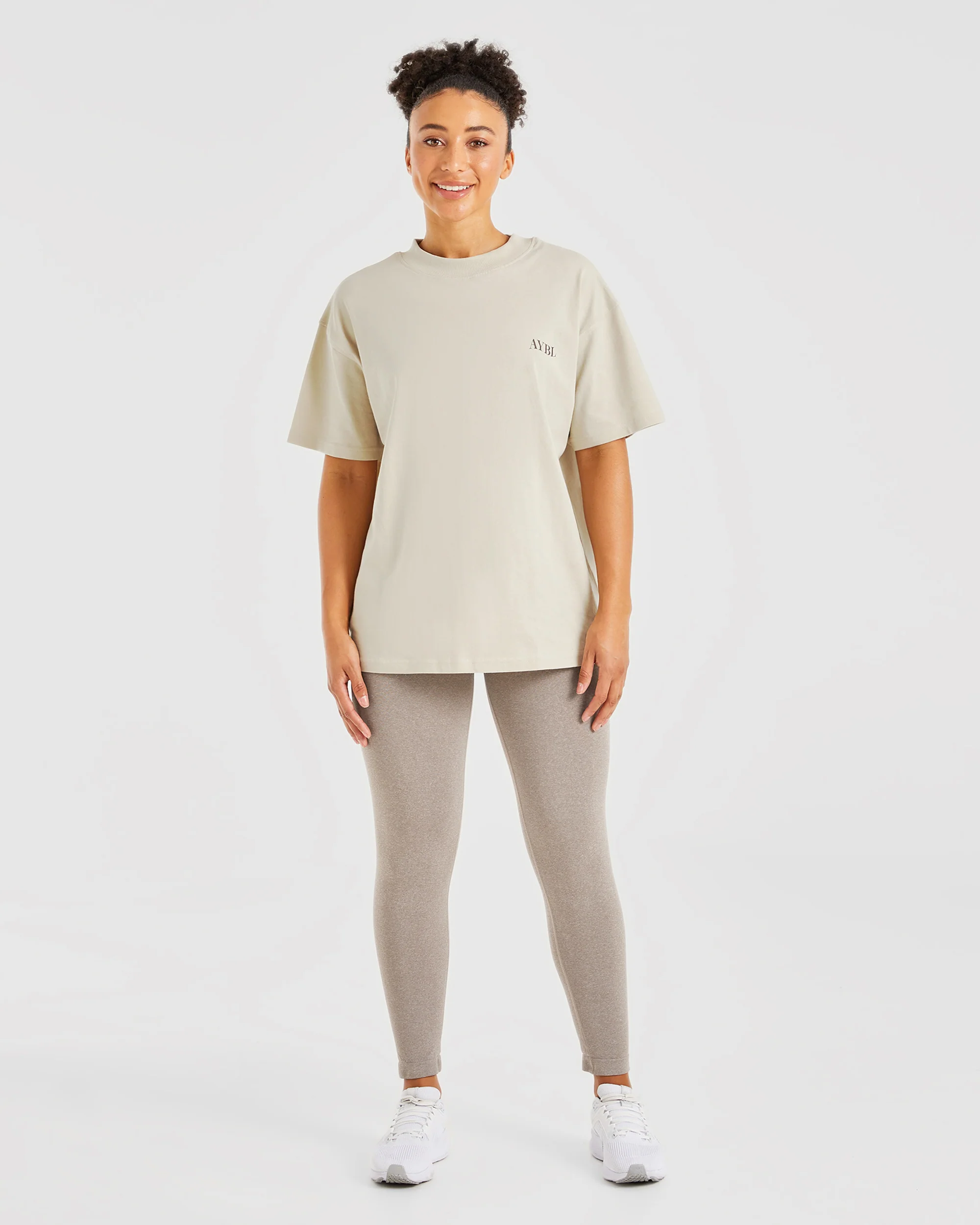 Be Good To Yourself Oversized T Shirt - Beige/Bruin - Image 3