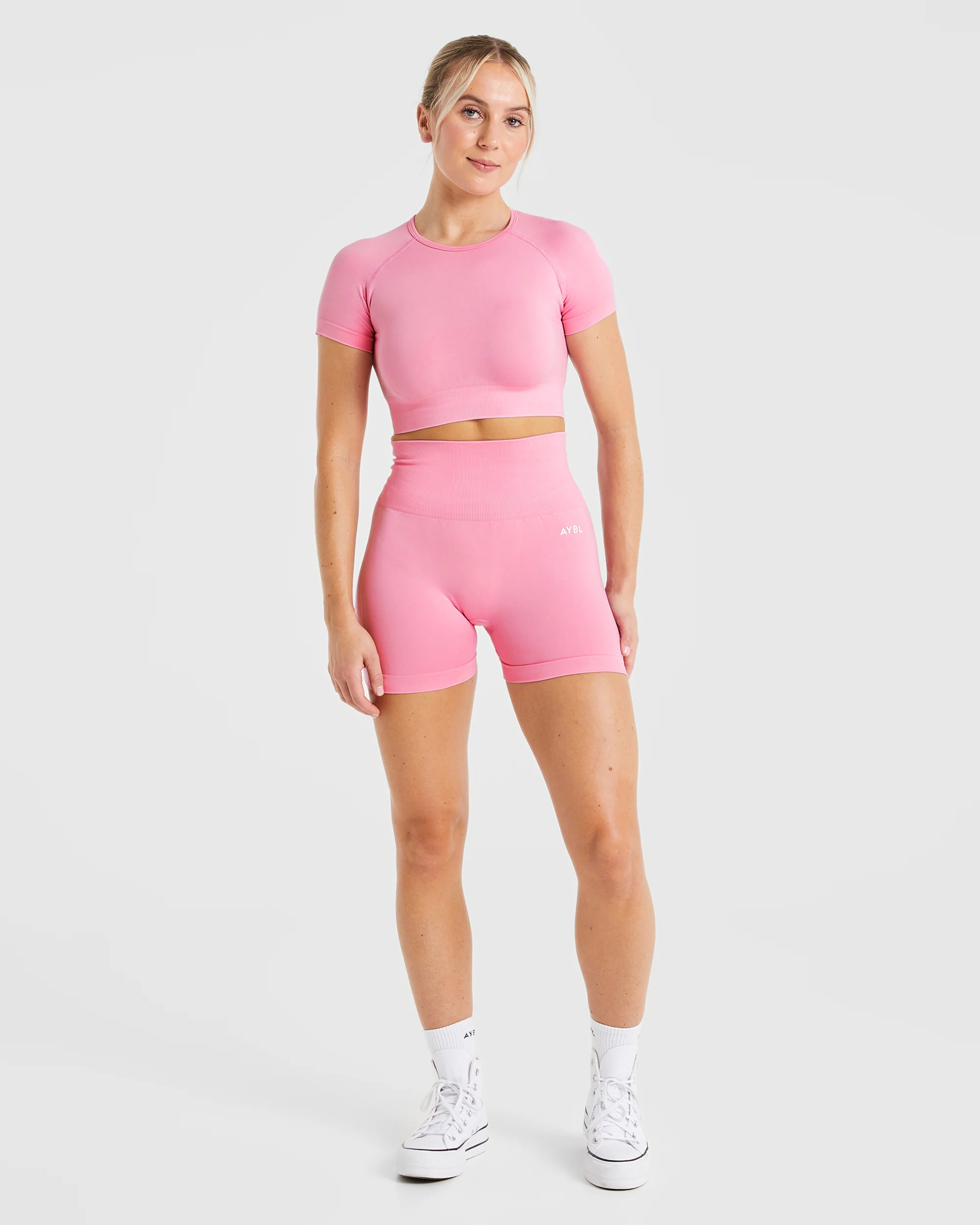 Empower Seamless Crop Top - Baby Roze - Image 3