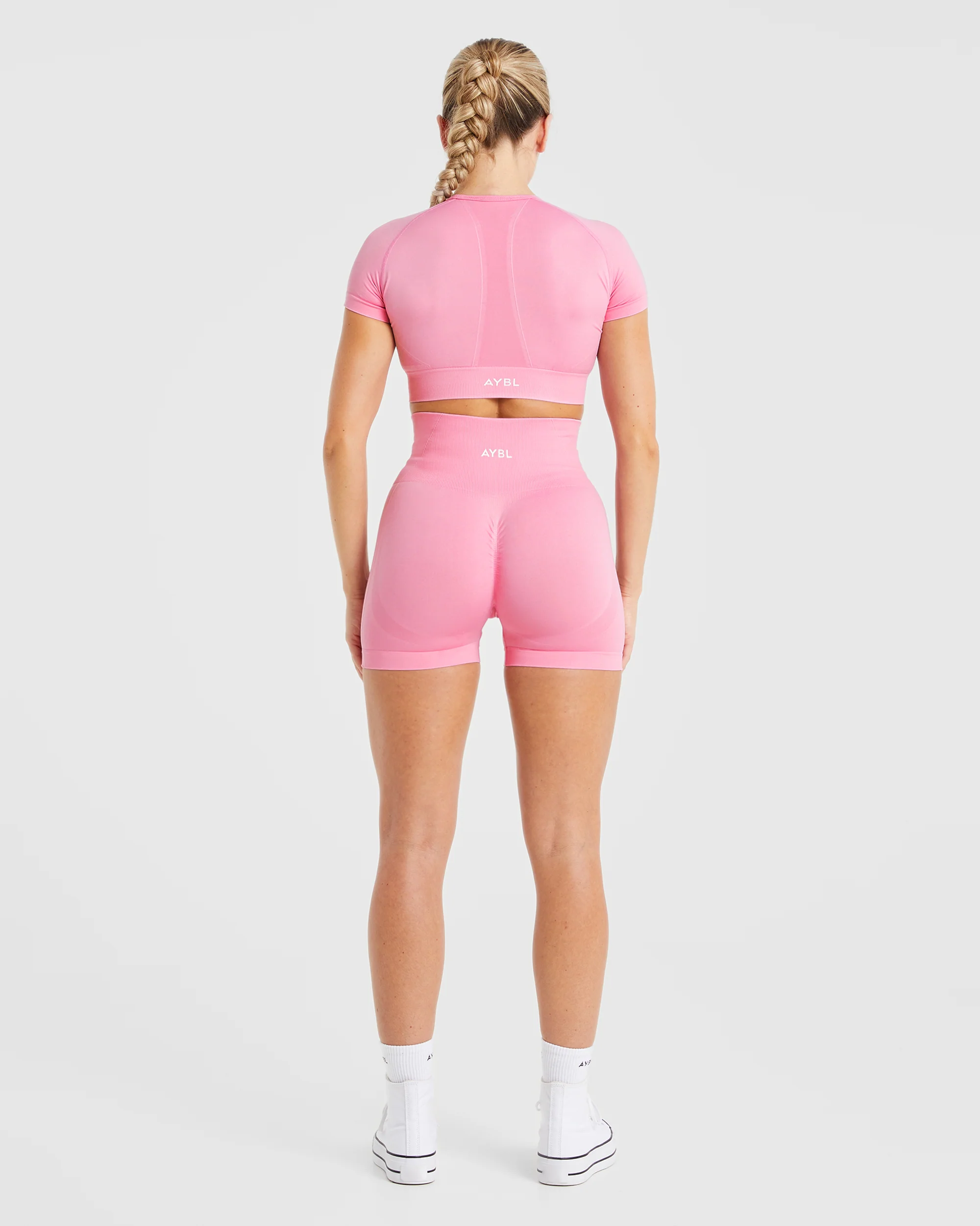 Empower Seamless Crop Top - Baby Roze - Image 4