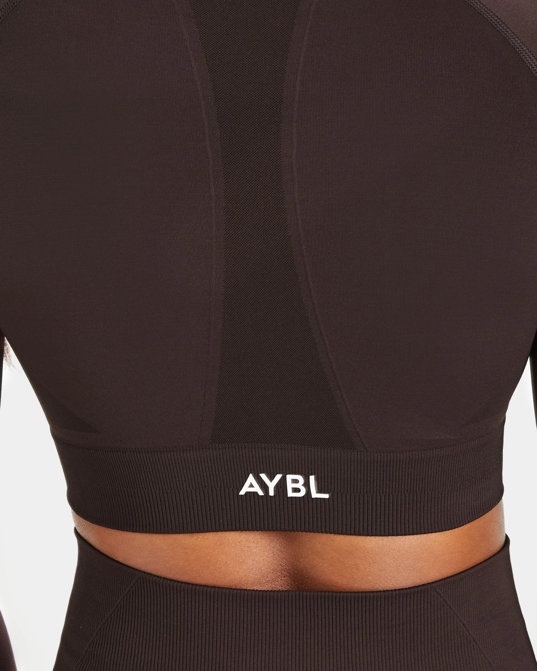 Empower Seamless Long Sleeve Crop Top - Cocoa Bruin - Image 6