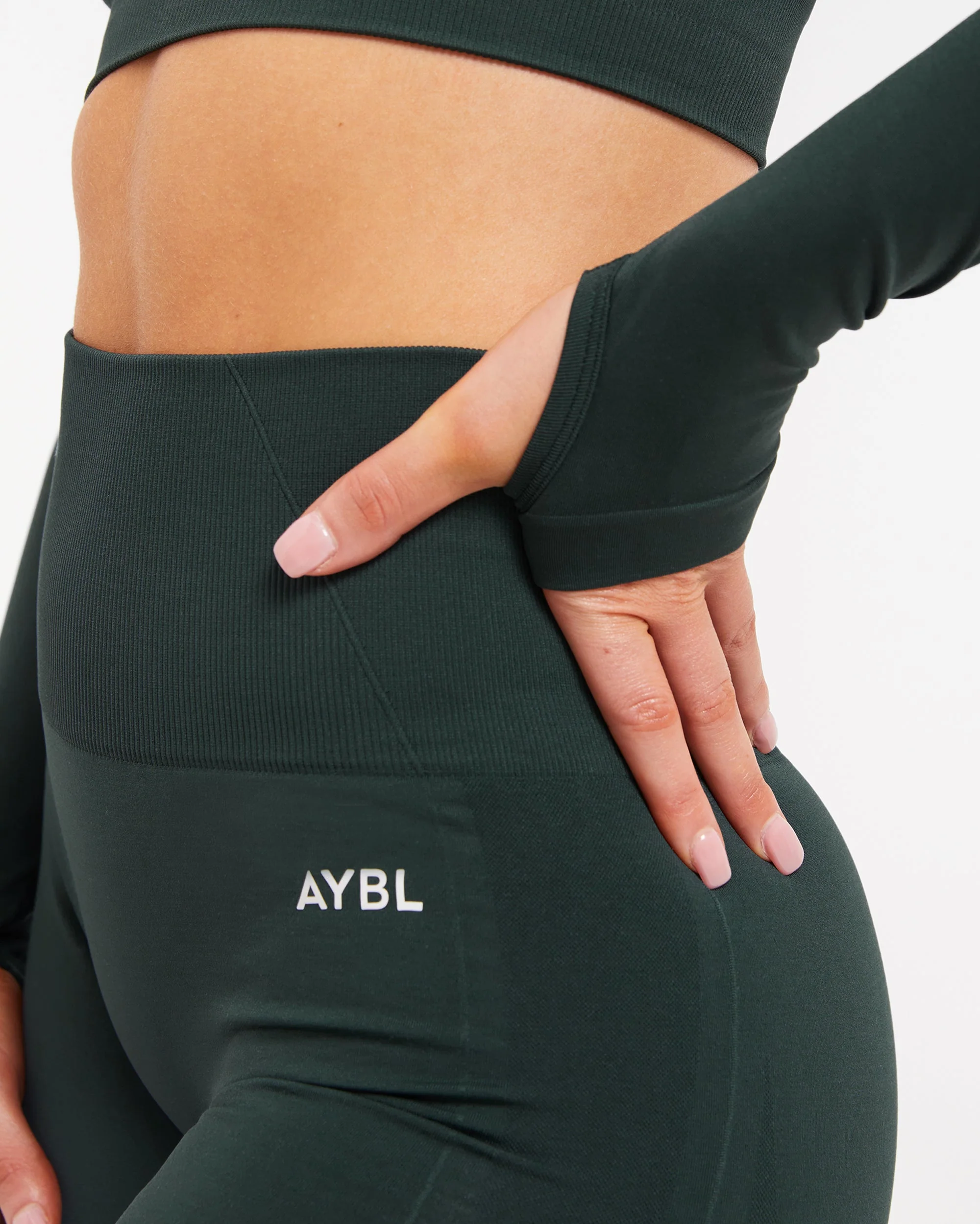 Empower Seamless Long Sleeve Crop Top - Dark Groen - Image 5