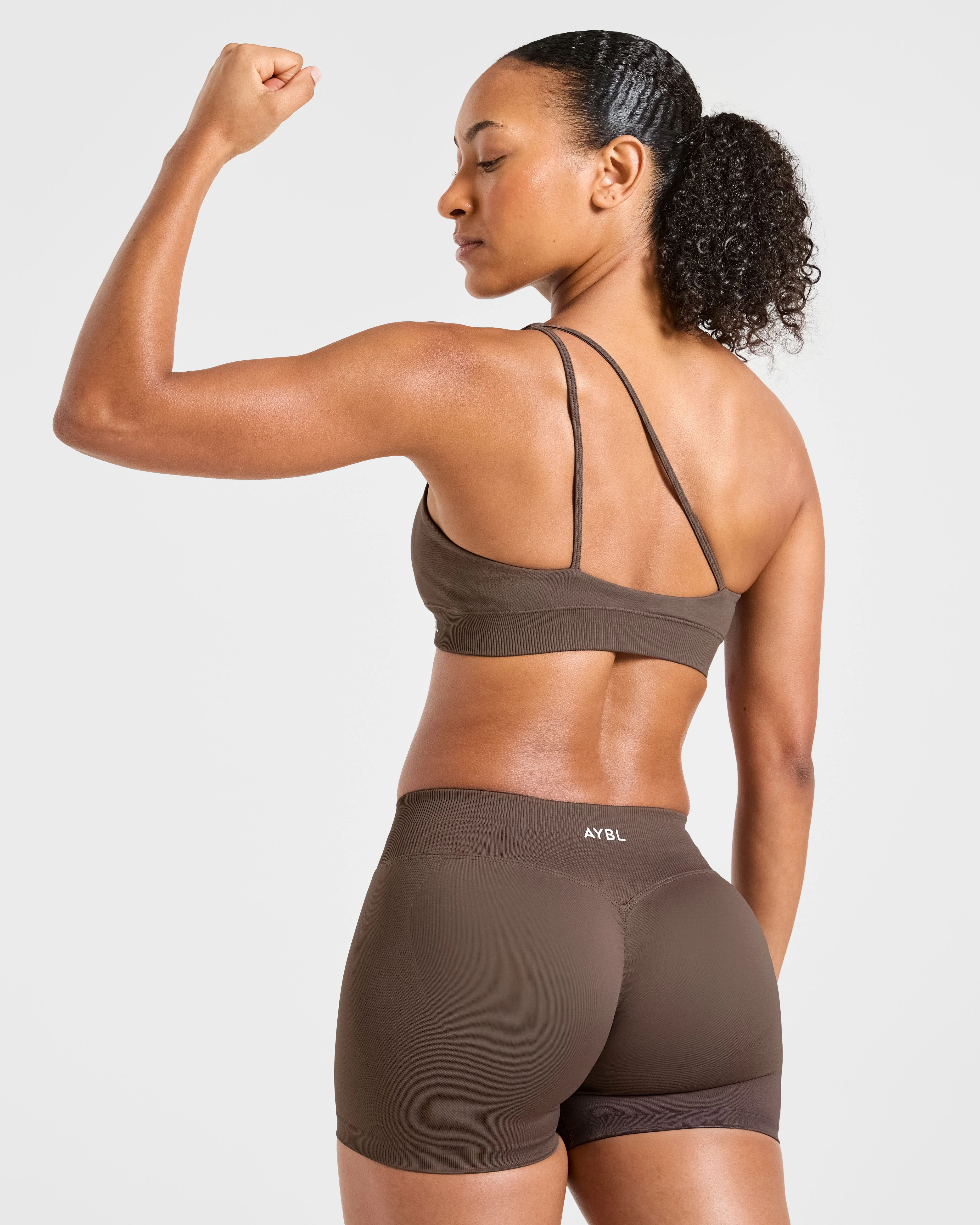 Enhance Seamless One Shoulder Sports Bra - Bruin - Image 8