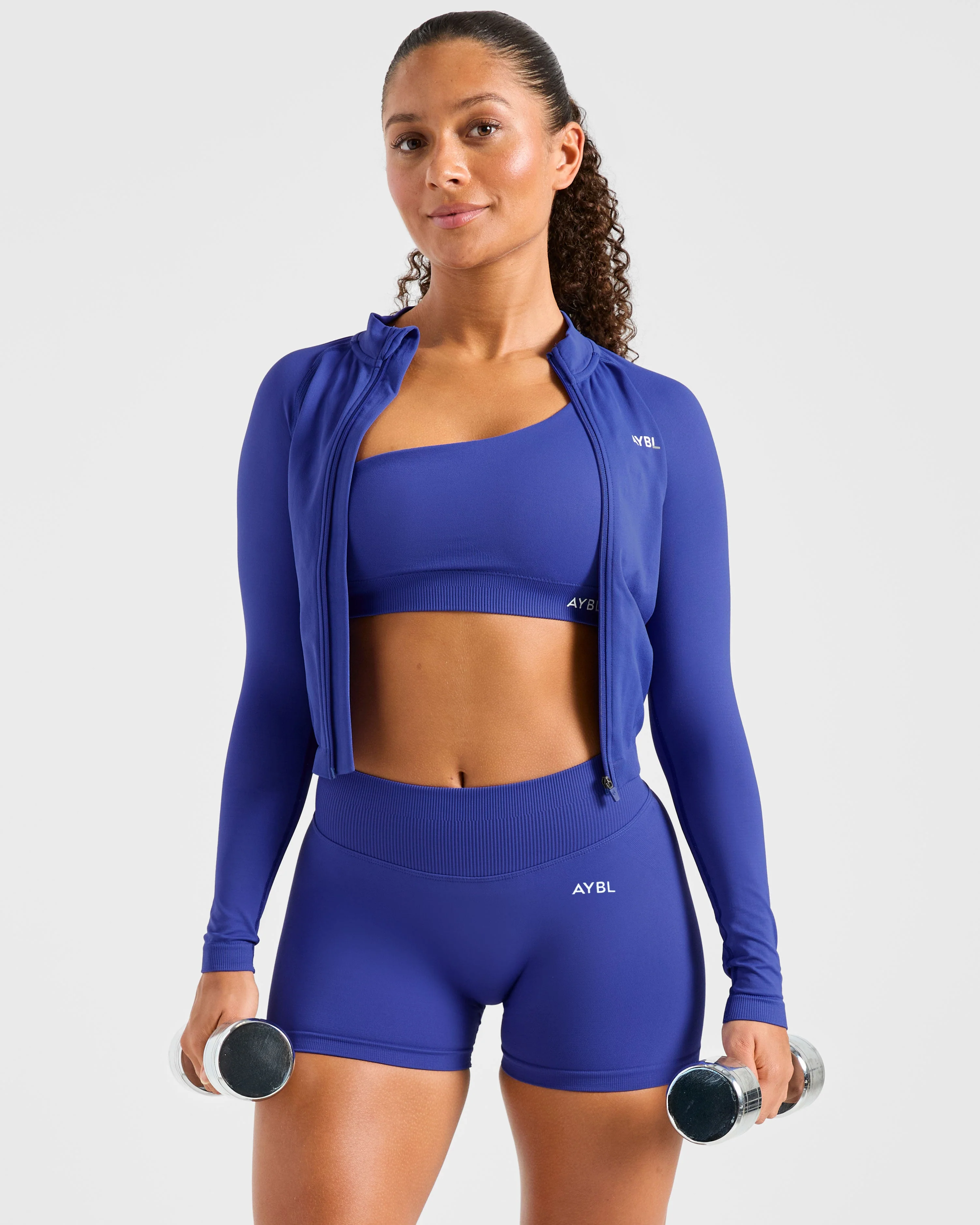 Enhance Seamless One Shoulder Sports Bra - Cobalt Blauw - Image 8