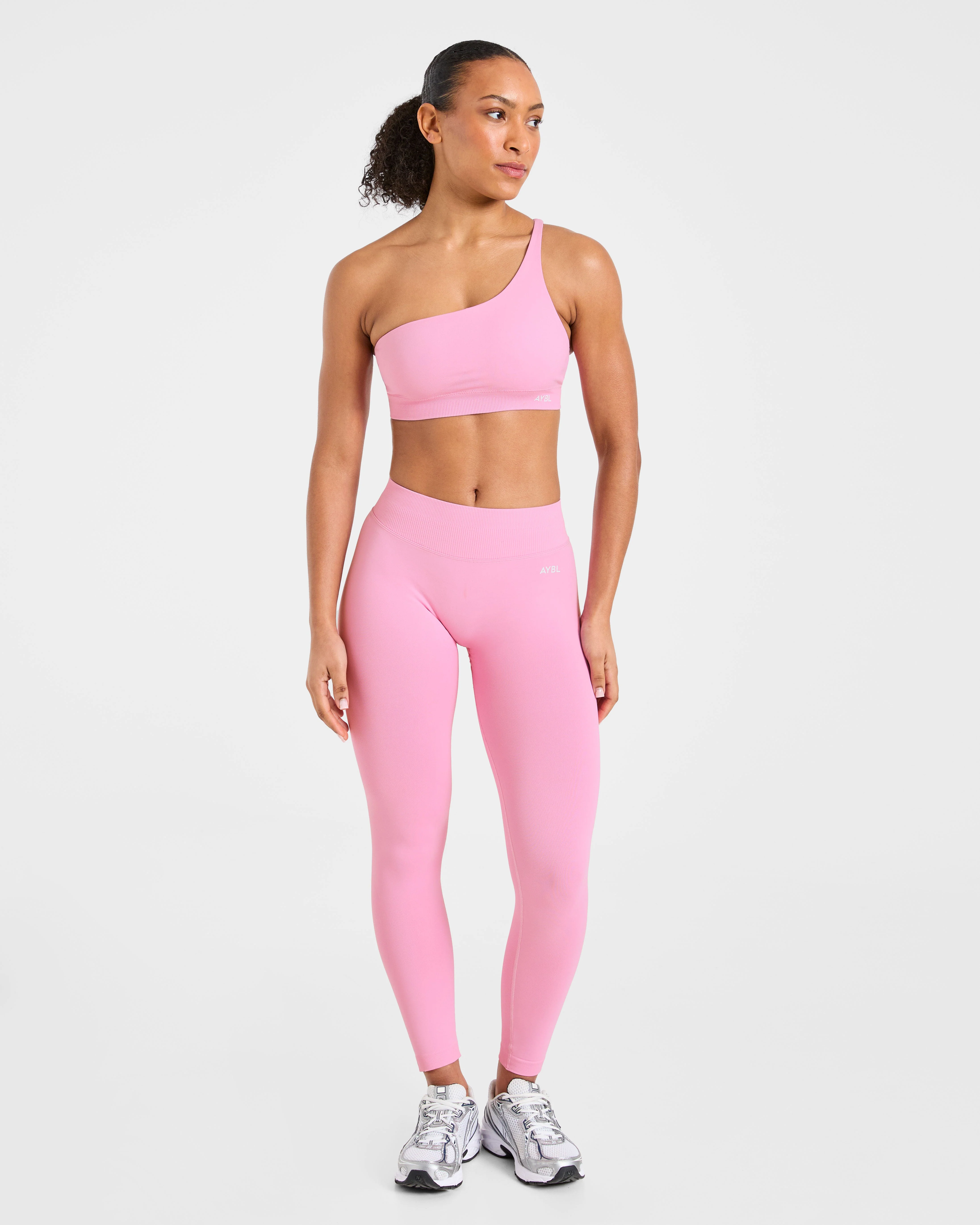 Enhance Seamless One Shoulder Sports Bra - Sugar Roze - Image 3