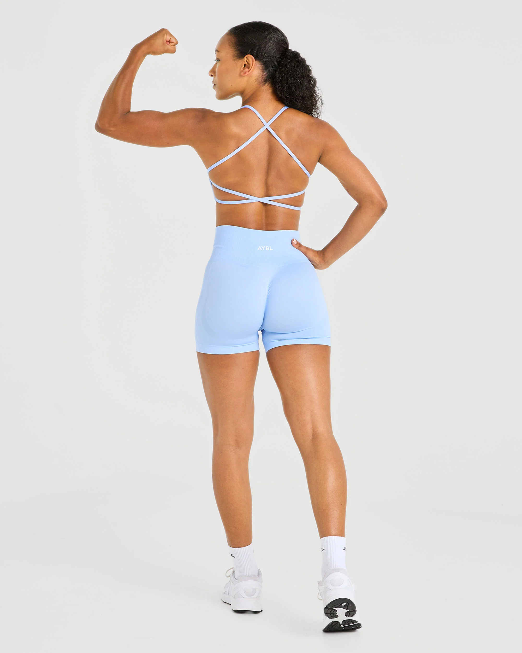 Essential Crossback Sports Bra - Baby Blauw - Image 8
