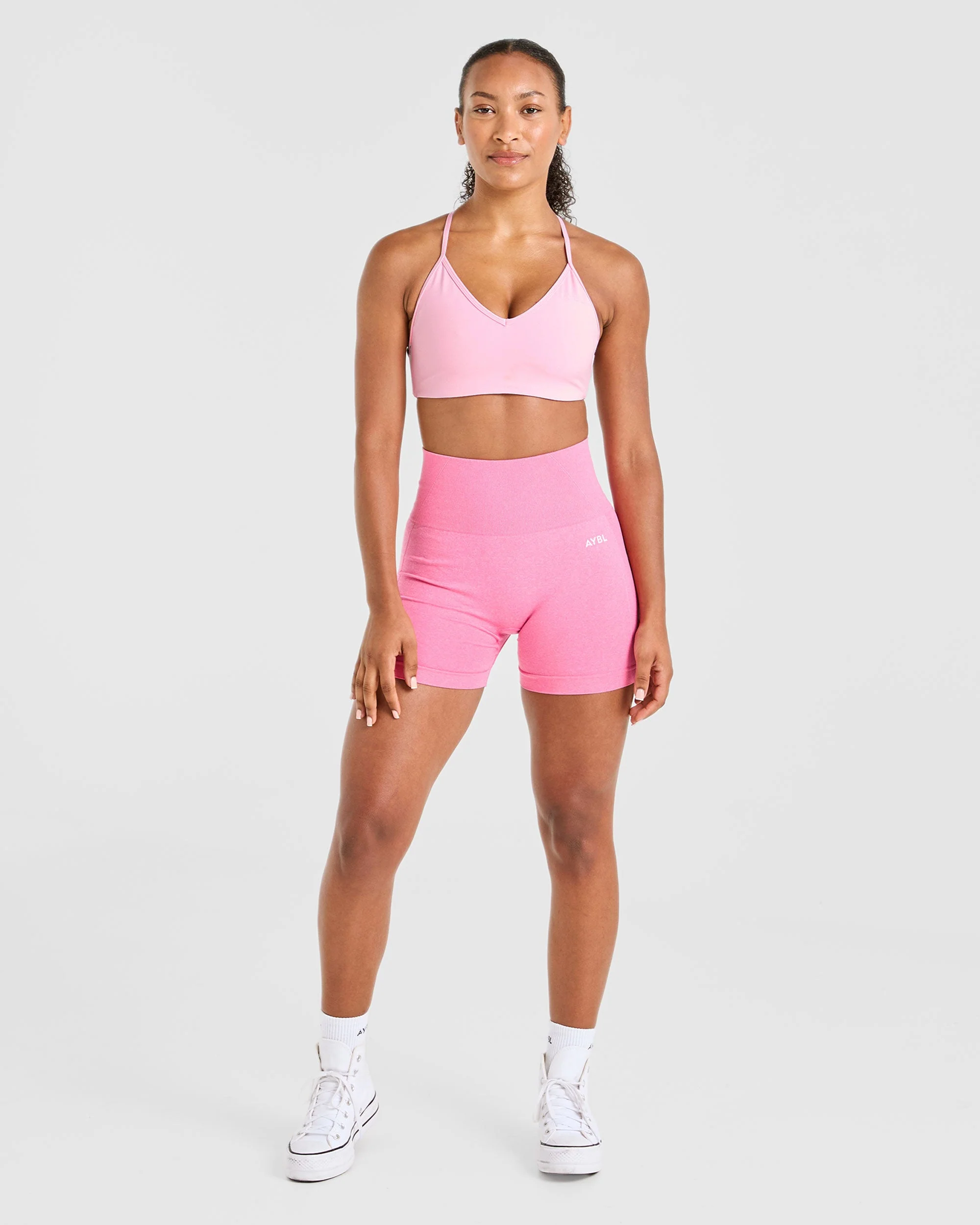 Essential Crossback Sports Bra - Baby Roze - Image 3