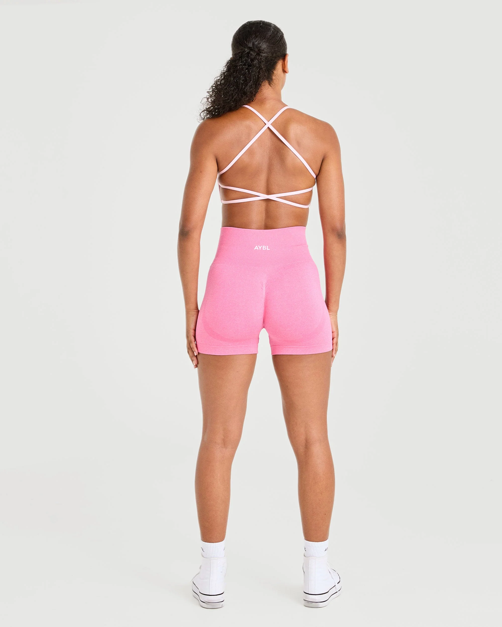 Essential Crossback Sports Bra - Baby Roze - Image 4