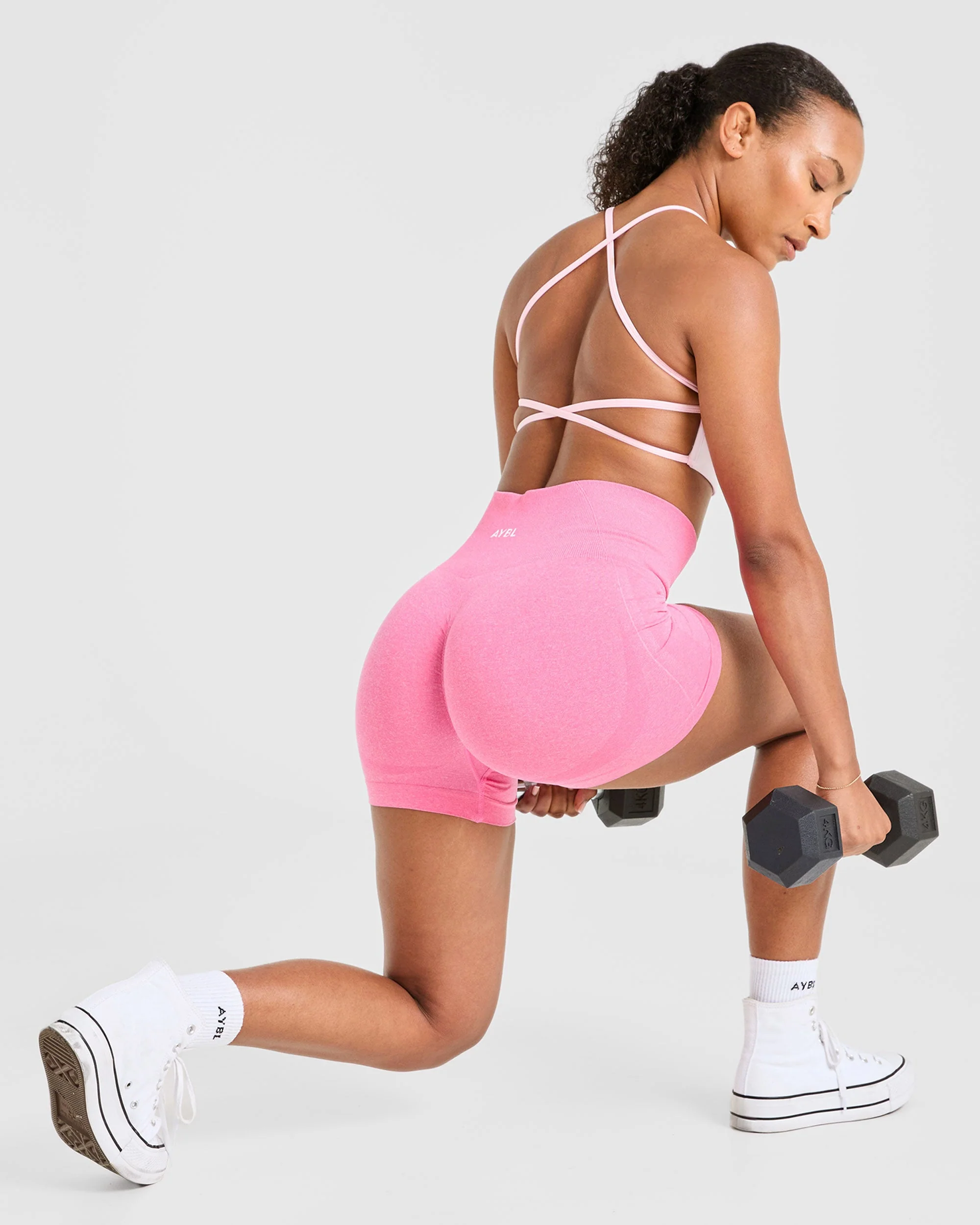 Essential Crossback Sports Bra - Baby Roze - Image 7