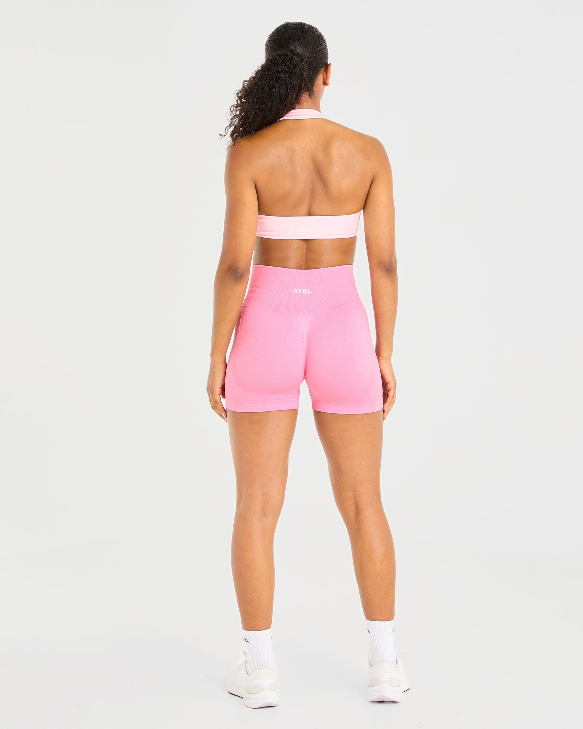 Essential Halterneck Sports Bra - Baby Roze - Image 4