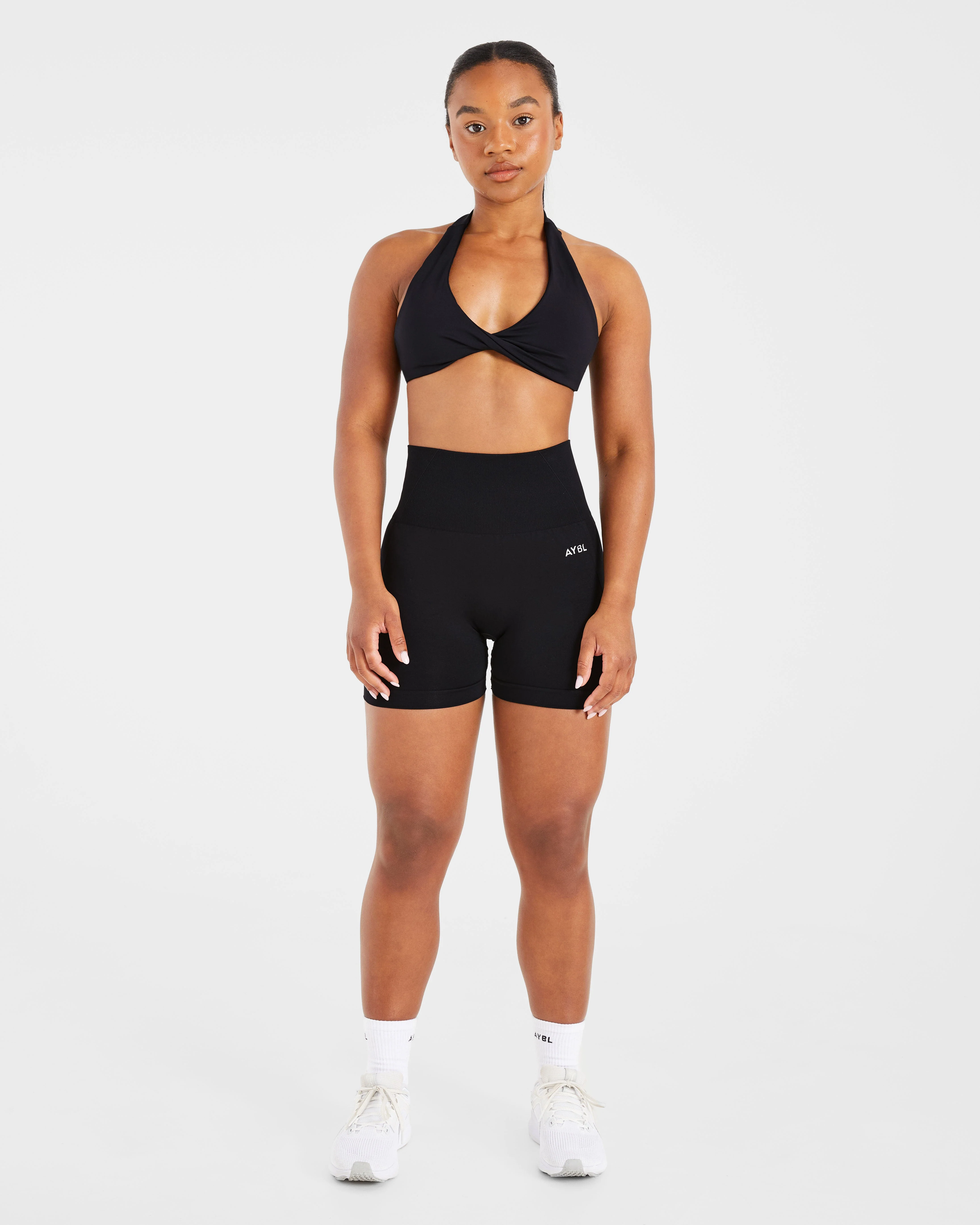 Essential Halterneck Sports Bra - Zwart - Image 3