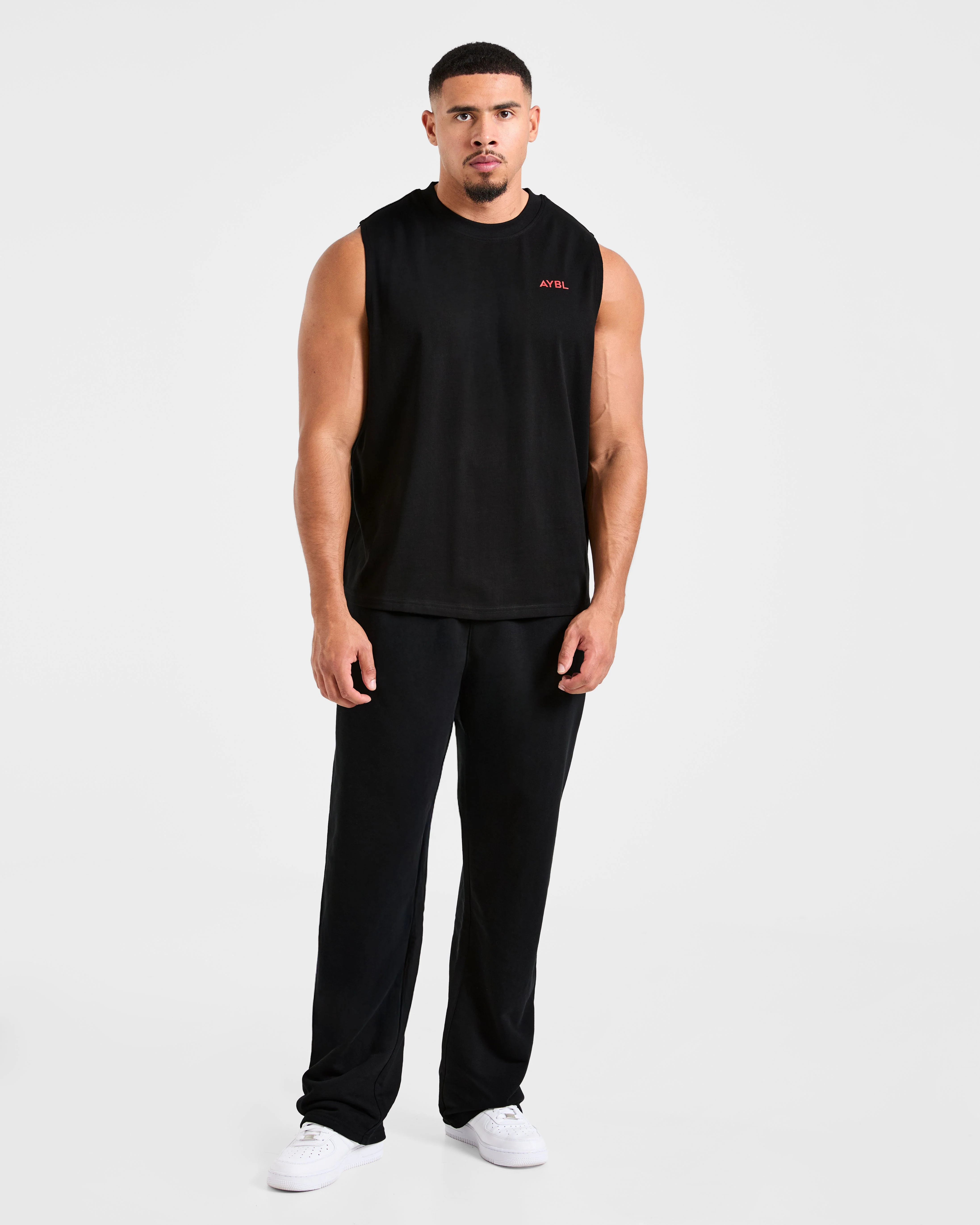 Essential Oversized Graphic Tank - Zwart/Rood - Image 3