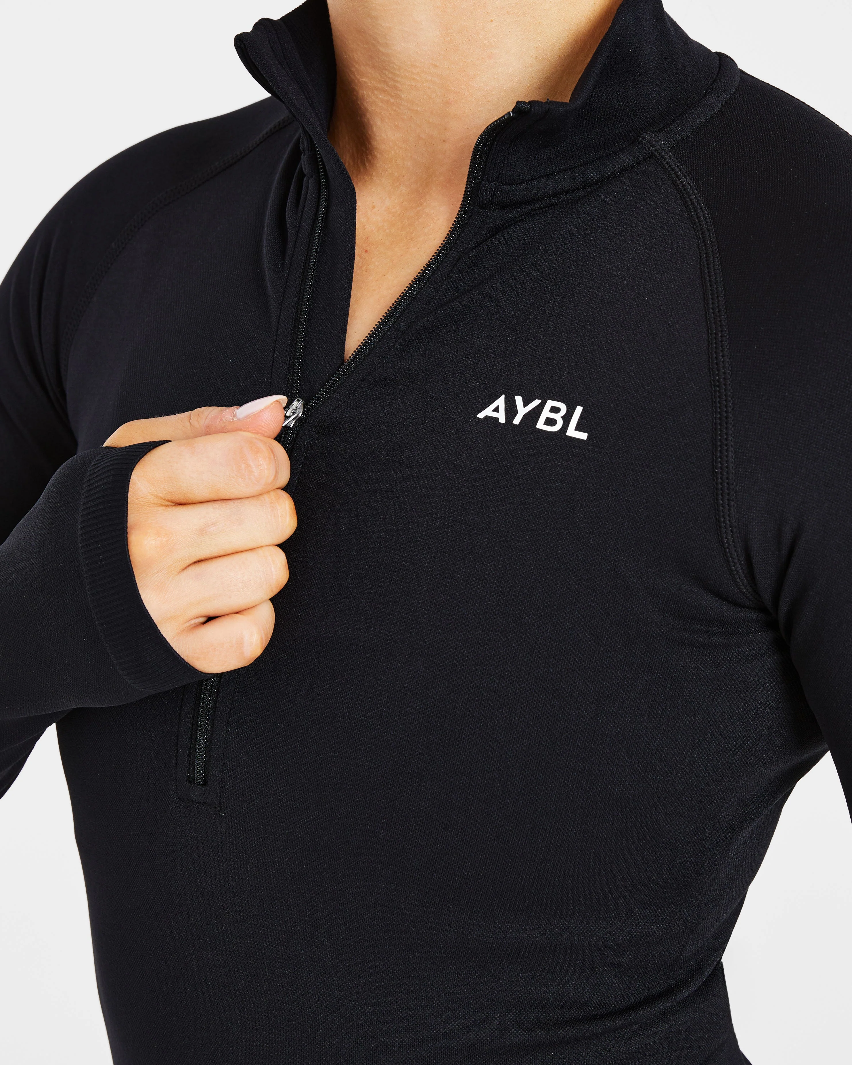 Essential Seamless 1/2 Zip Pullover - Zwart - Image 5