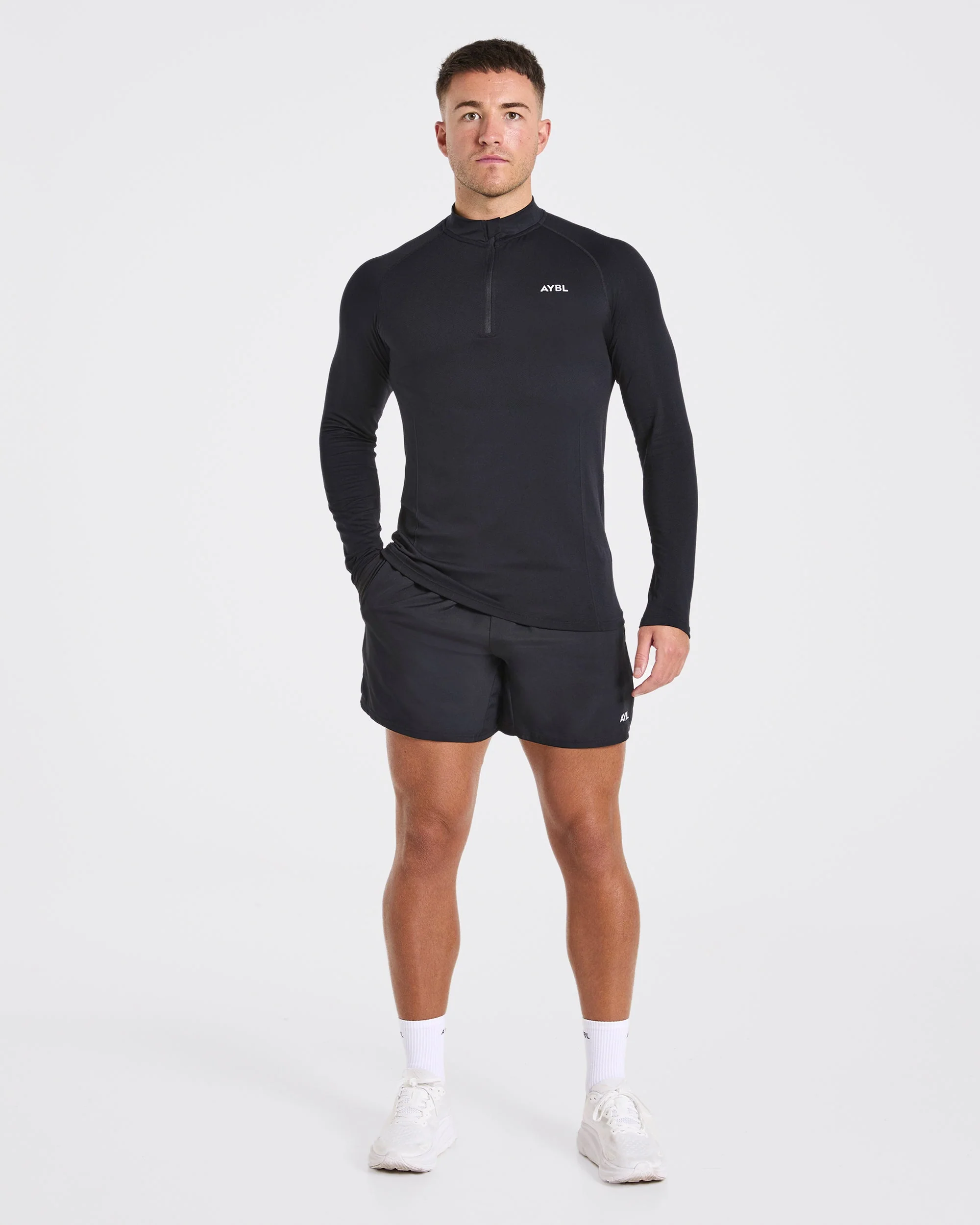 Essential Seamless 1/4 Zip Pullover - Zwart - Image 3