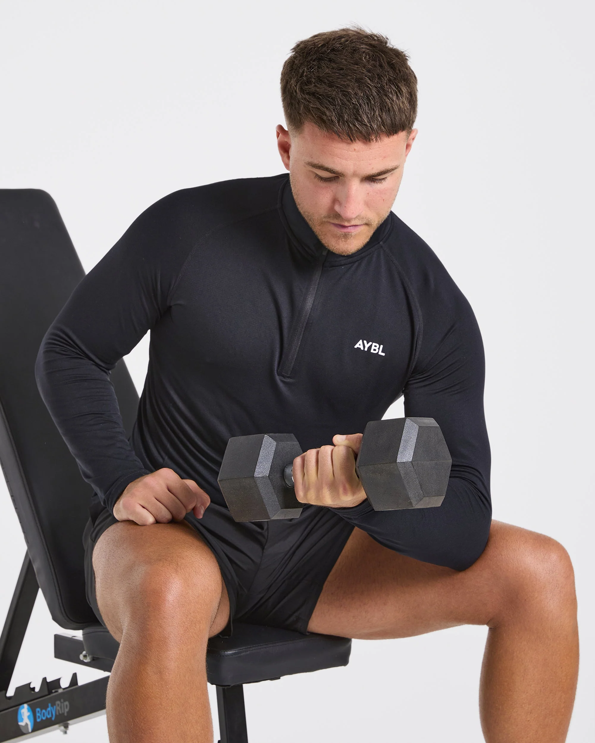 Essential Seamless 1/4 Zip Pullover - Zwart - Image 7