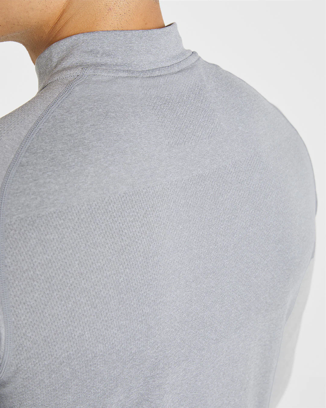 Essential Seamless 1/4 Zip Pullover - Grijs Marl - Image 5