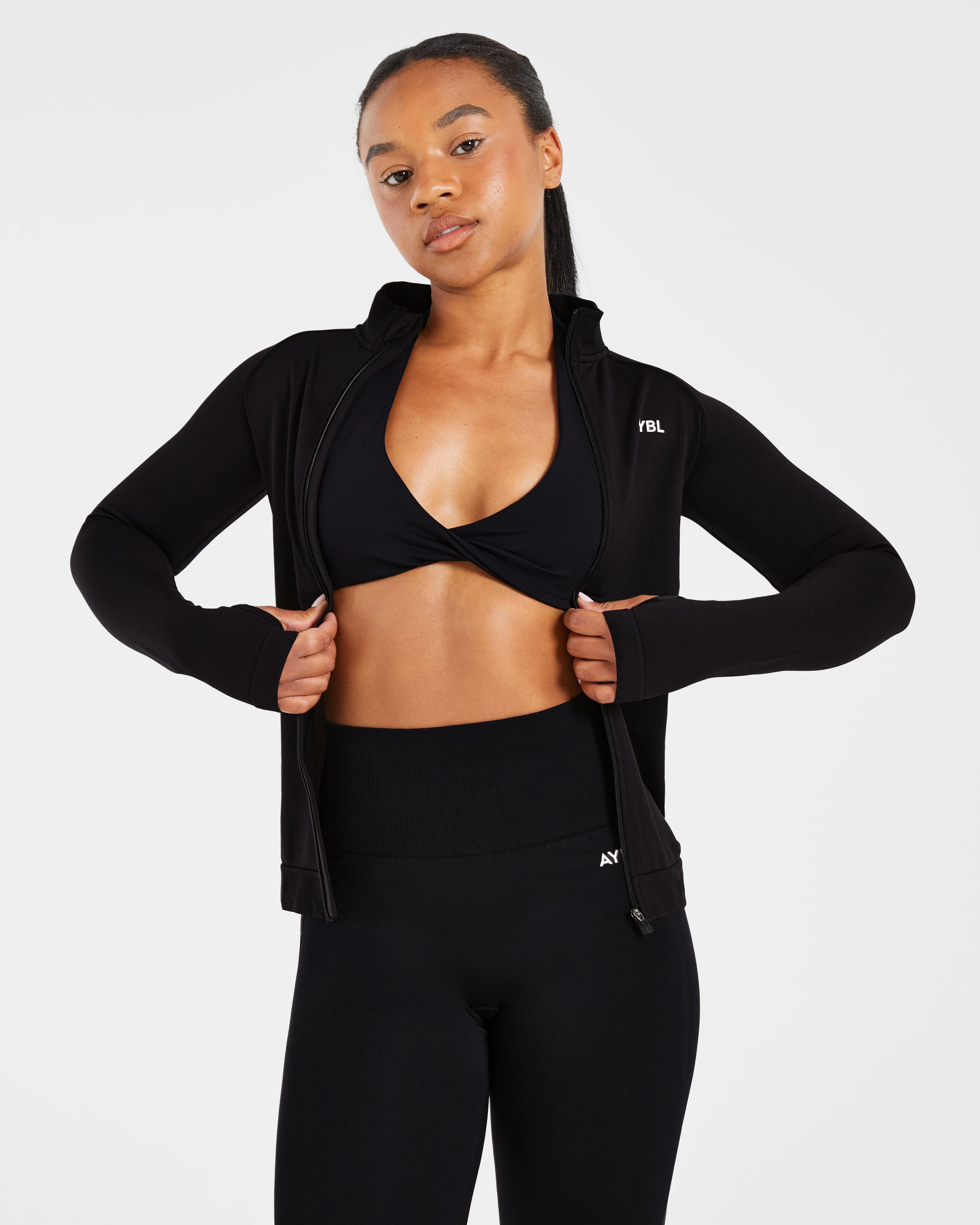 Essential Seamless Zip Jacket - Zwart - Image 8