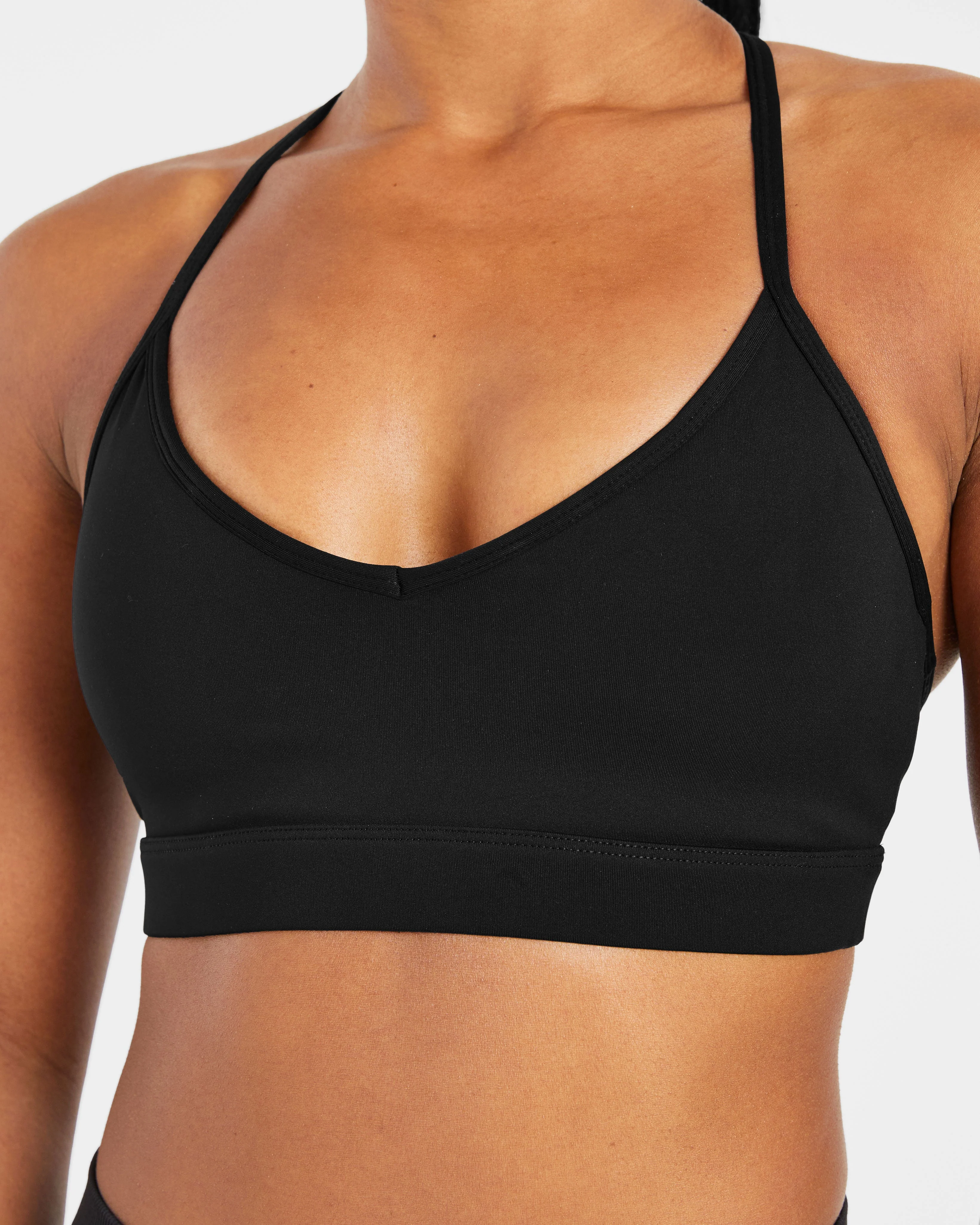 Essential V Neck Strappy Sports Bra - Zwart - Image 5