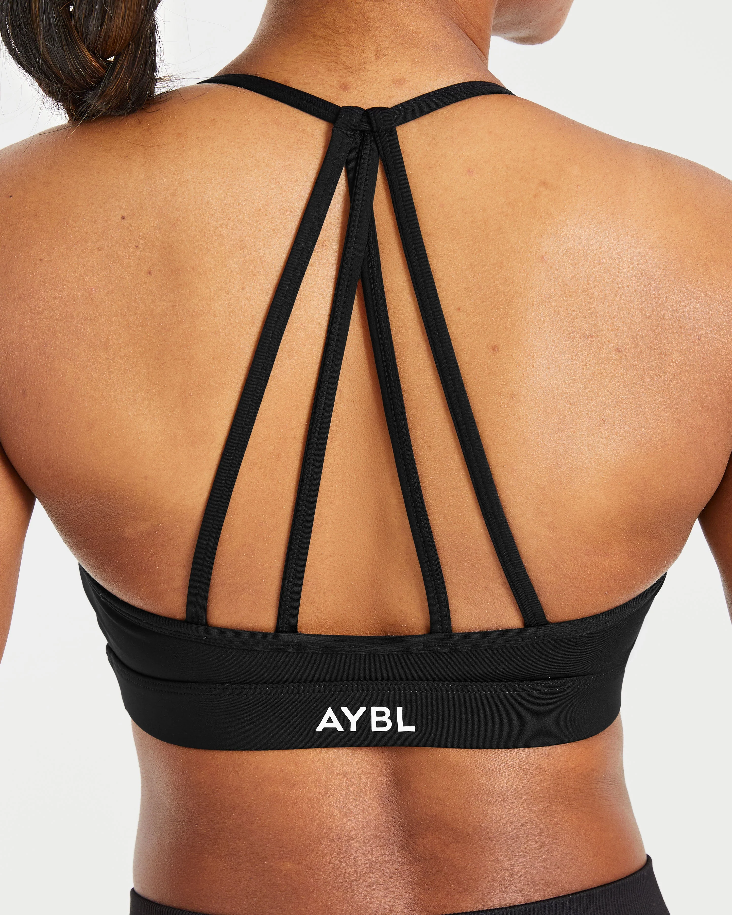 Essential V Neck Strappy Sports Bra - Zwart - Image 6