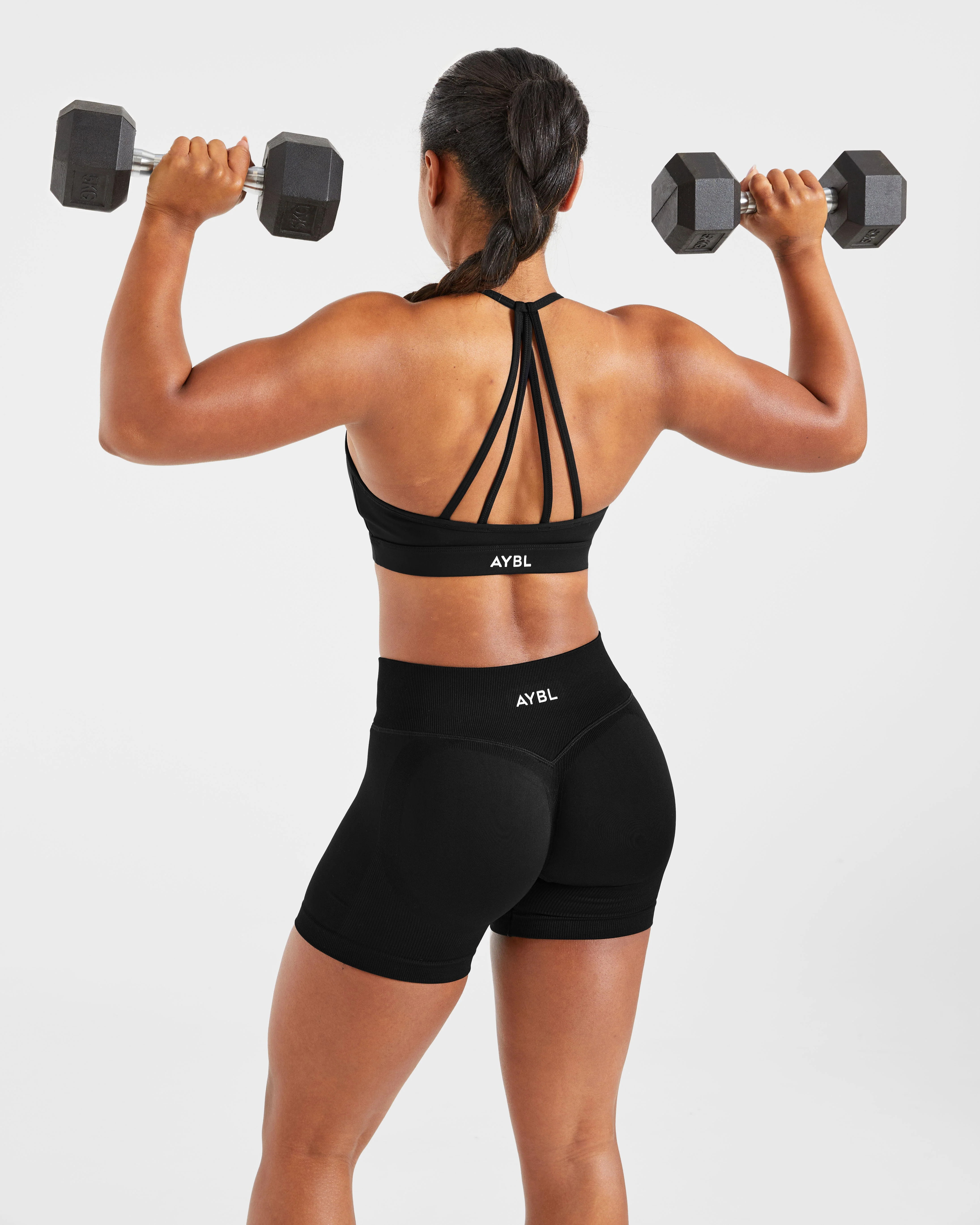 Essential V Neck Strappy Sports Bra - Zwart - Image 8