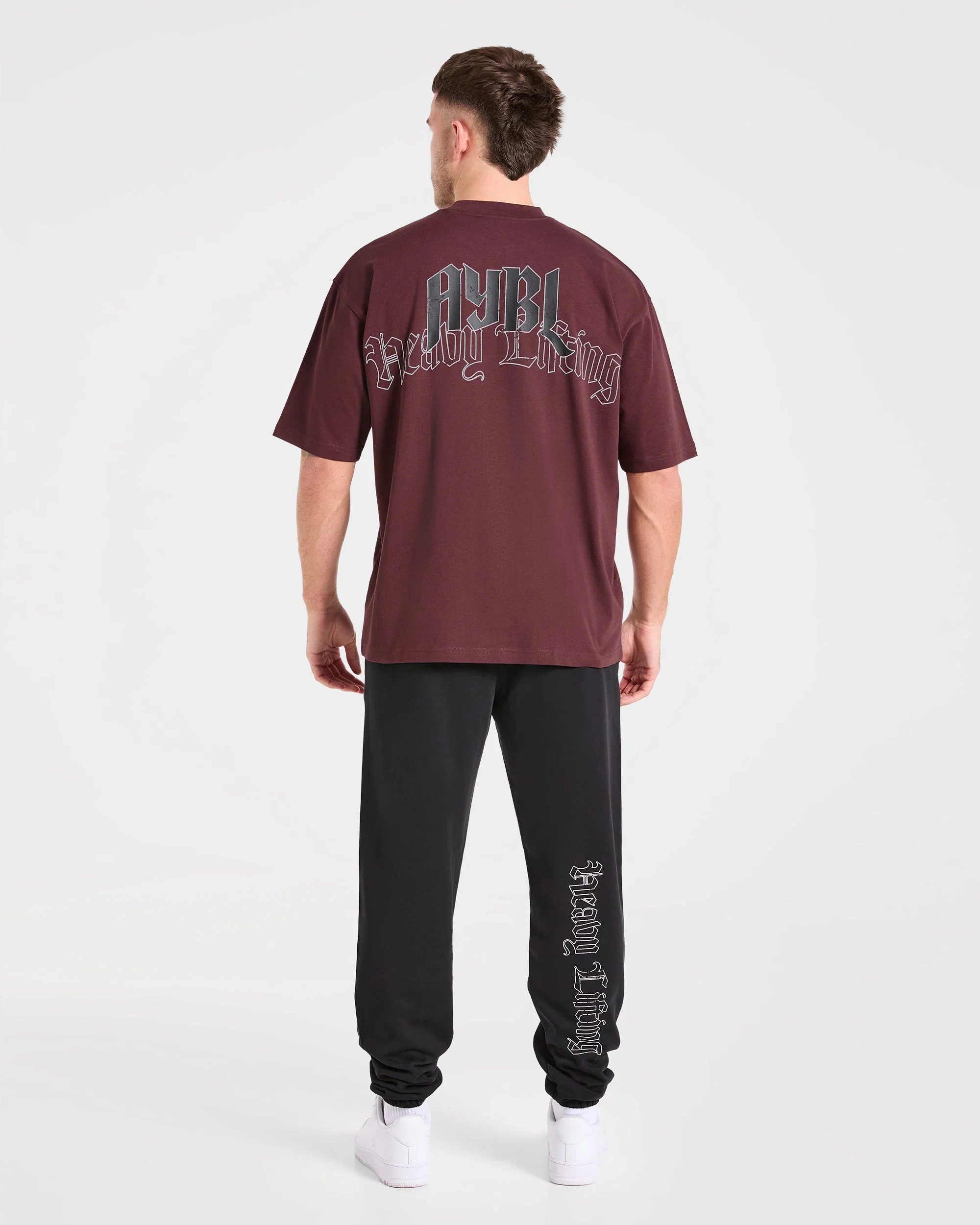 Heavy Lifting Gothic Oversized T Shirt - Dusty Plum/Zwart - Image 4
