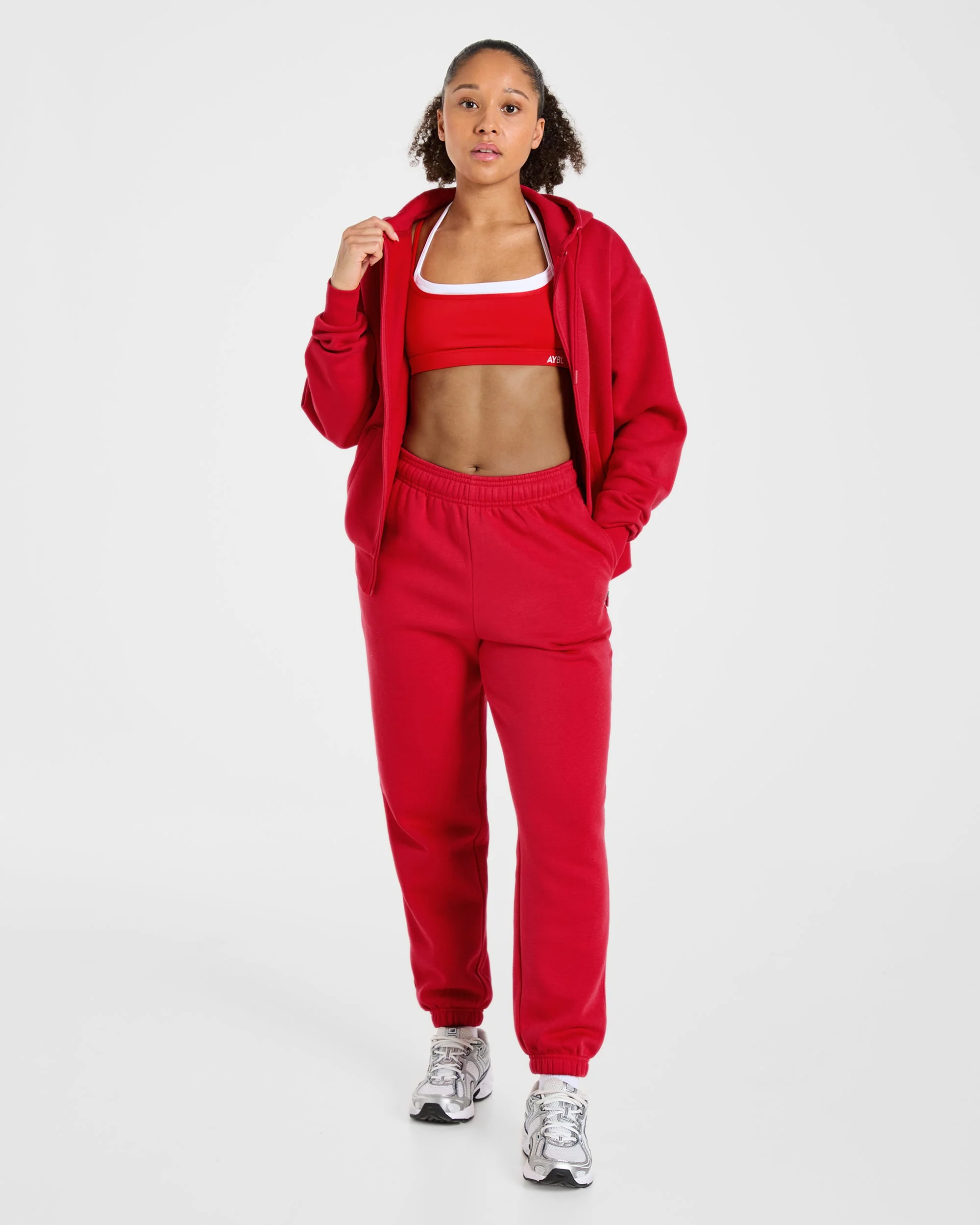 Lifestyle Oversized Zip Up Hoodie - Rood - Image 7
