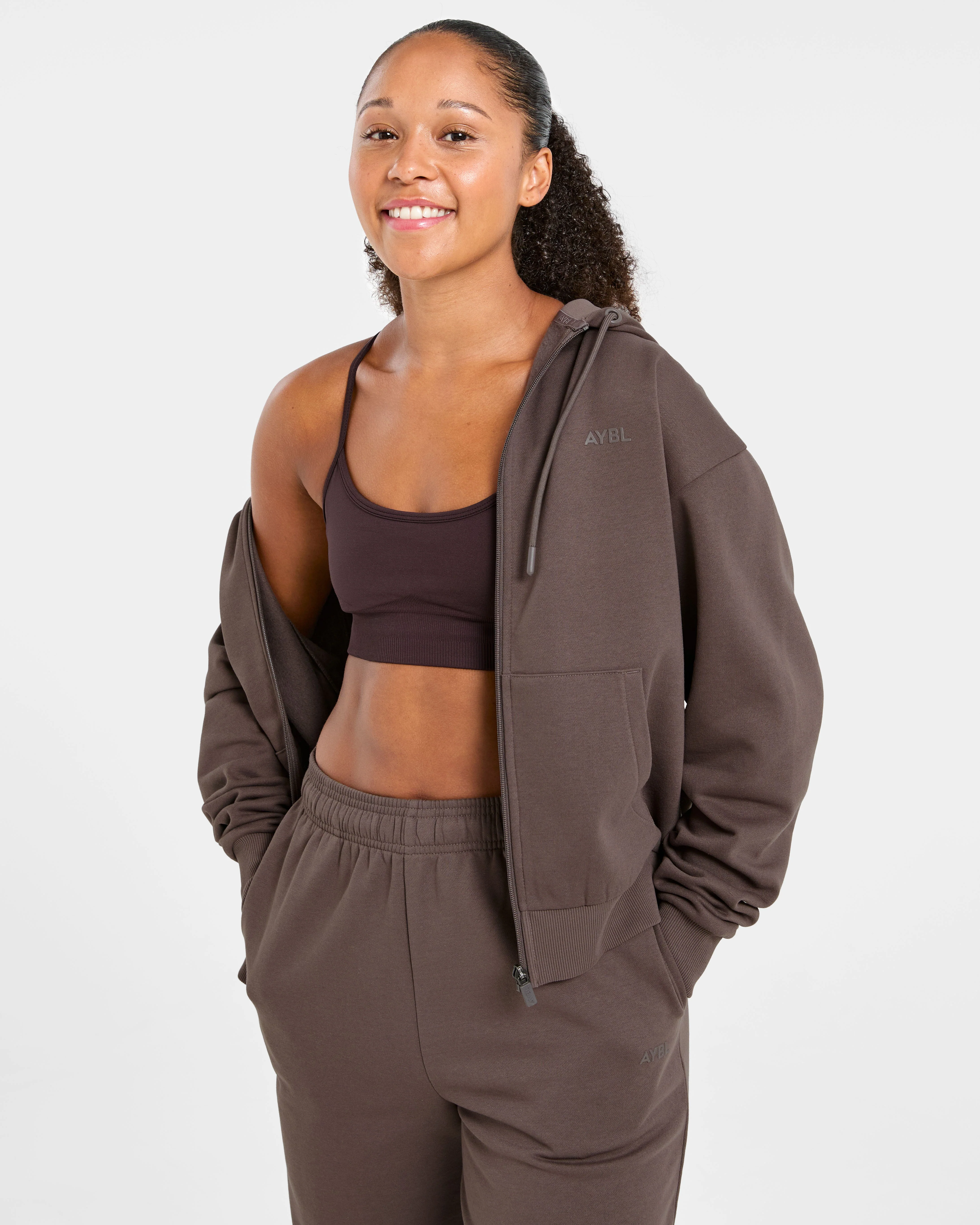 Lifestyle Oversized Zip Up Hoodie - Umber Bruin - Image 7