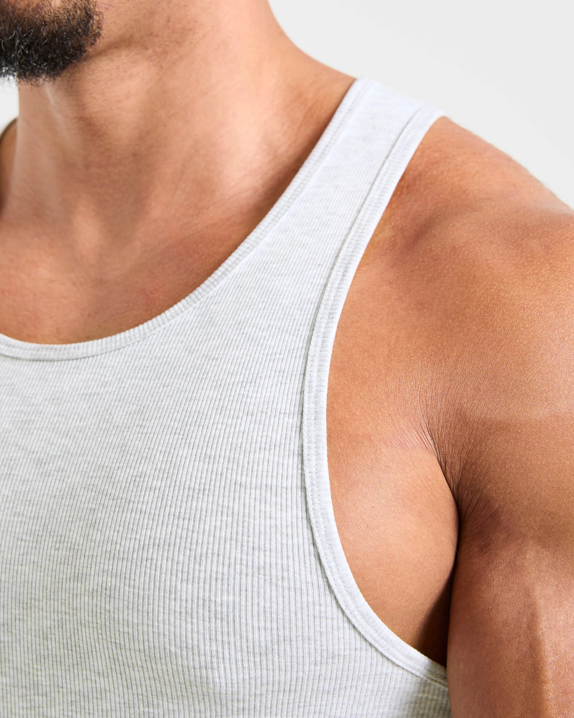 Muscle Ribbed Tank - Licht Grijs Marl - Image 5