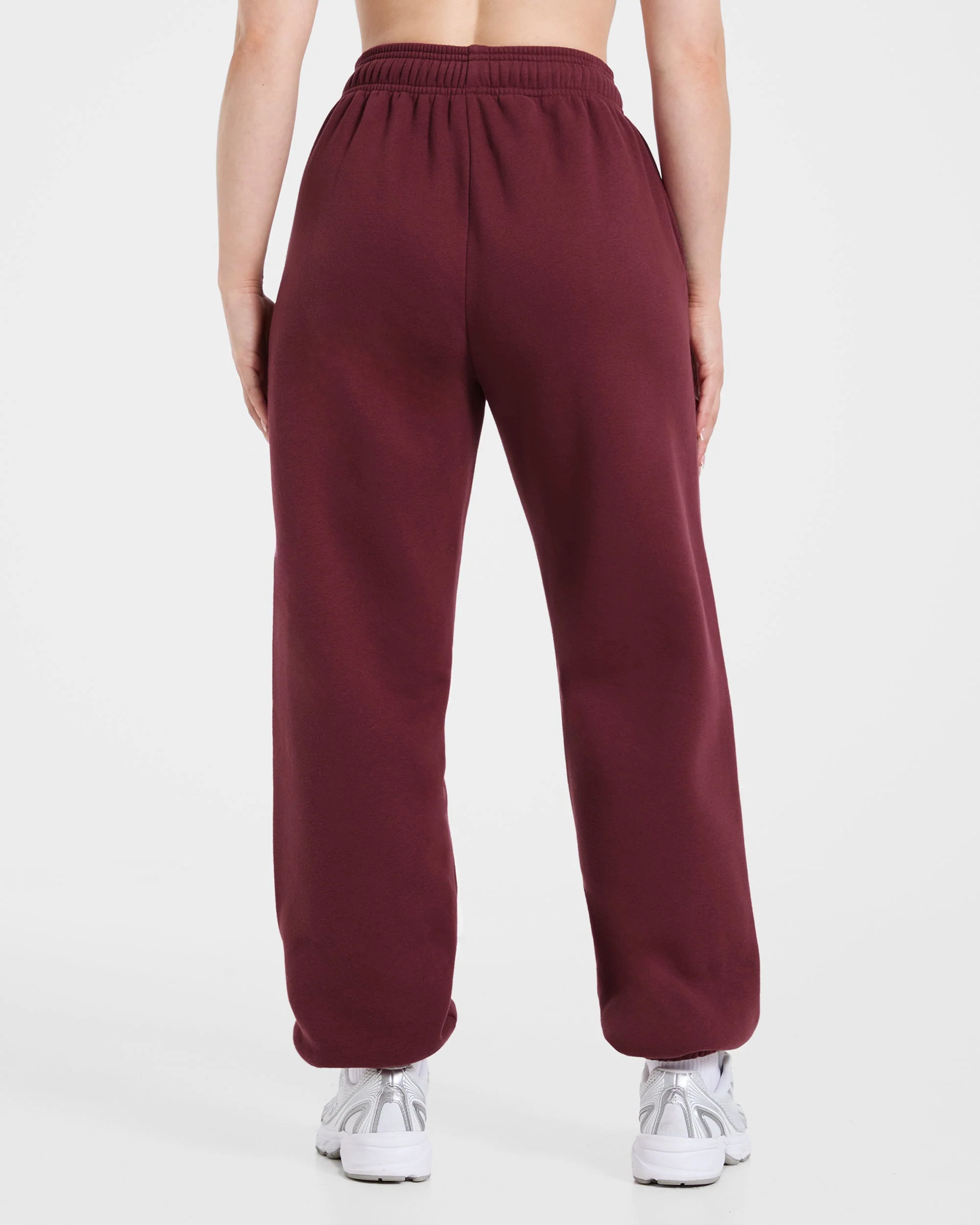Retro Athletics Oversized Joggers - Deep Raspberry/Roze - Image 2