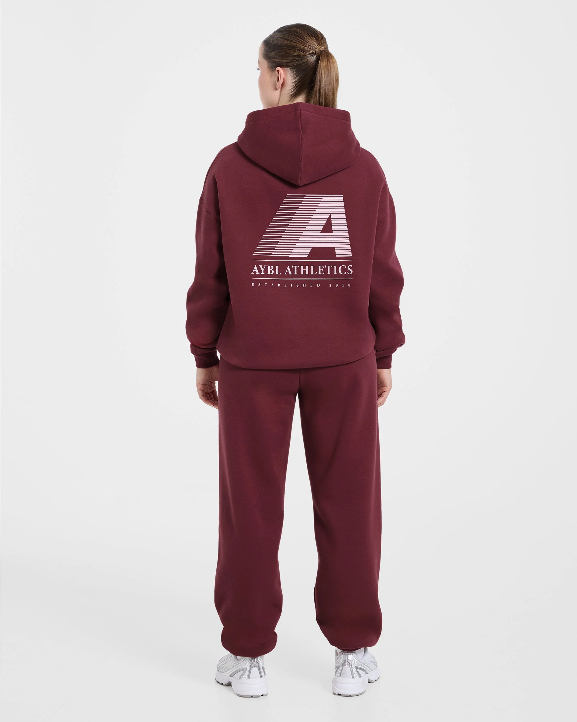Retro Athletics Oversized Joggers - Deep Raspberry/Roze - Image 4
