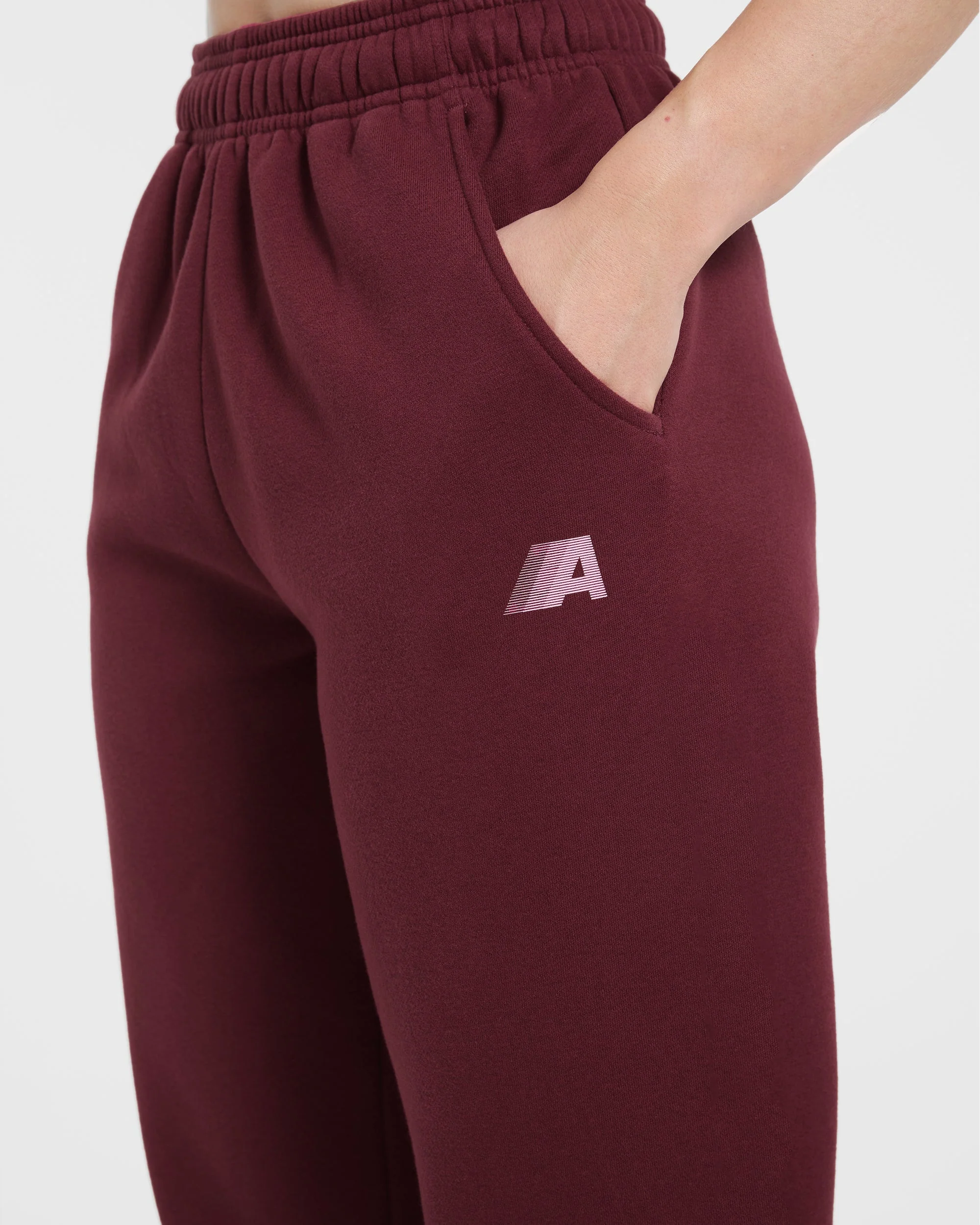 Retro Athletics Oversized Joggers - Deep Raspberry/Roze - Image 5