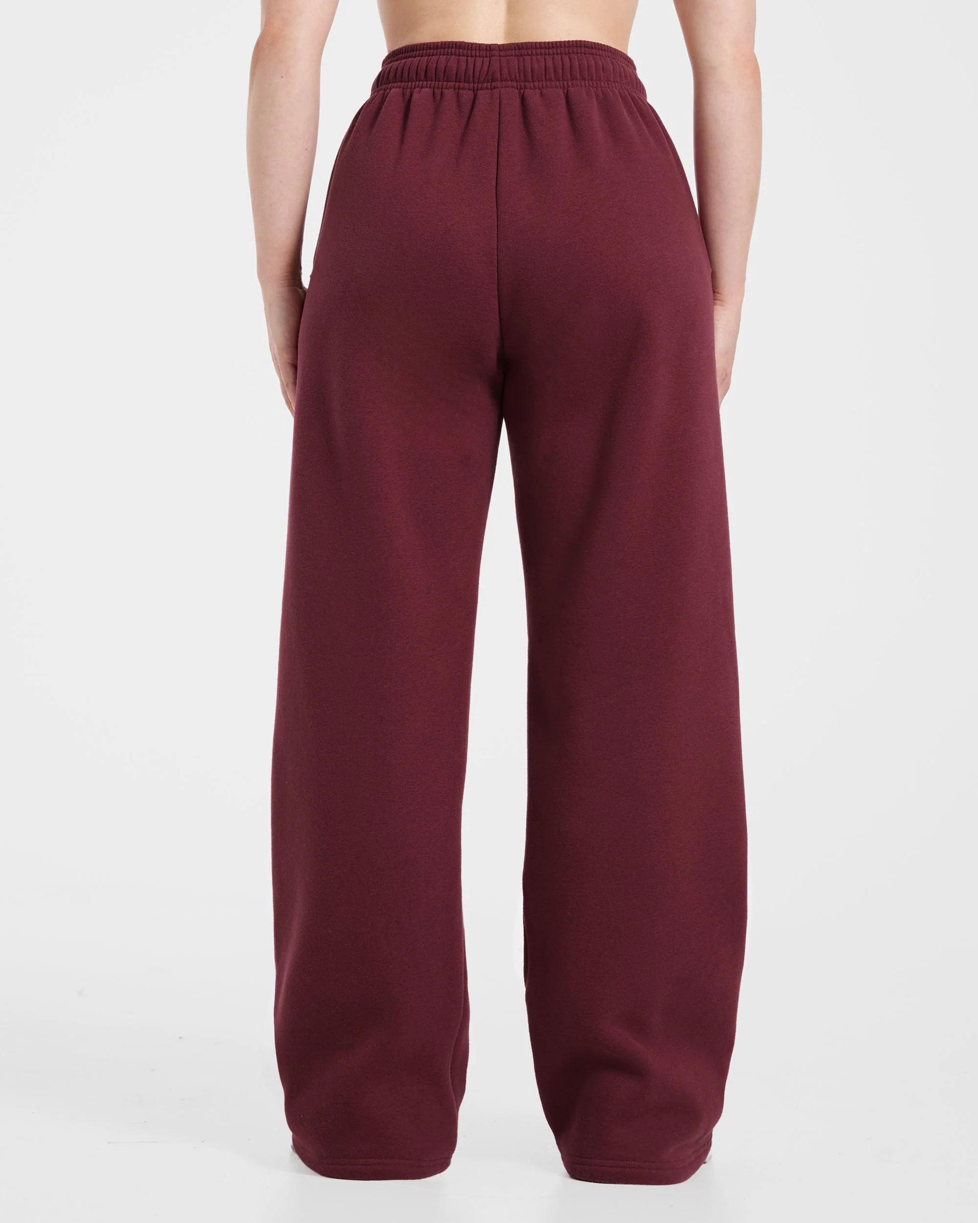 Retro Athletics Oversized Straight Leg Joggers - Deep Raspberry/Roze - Image 2