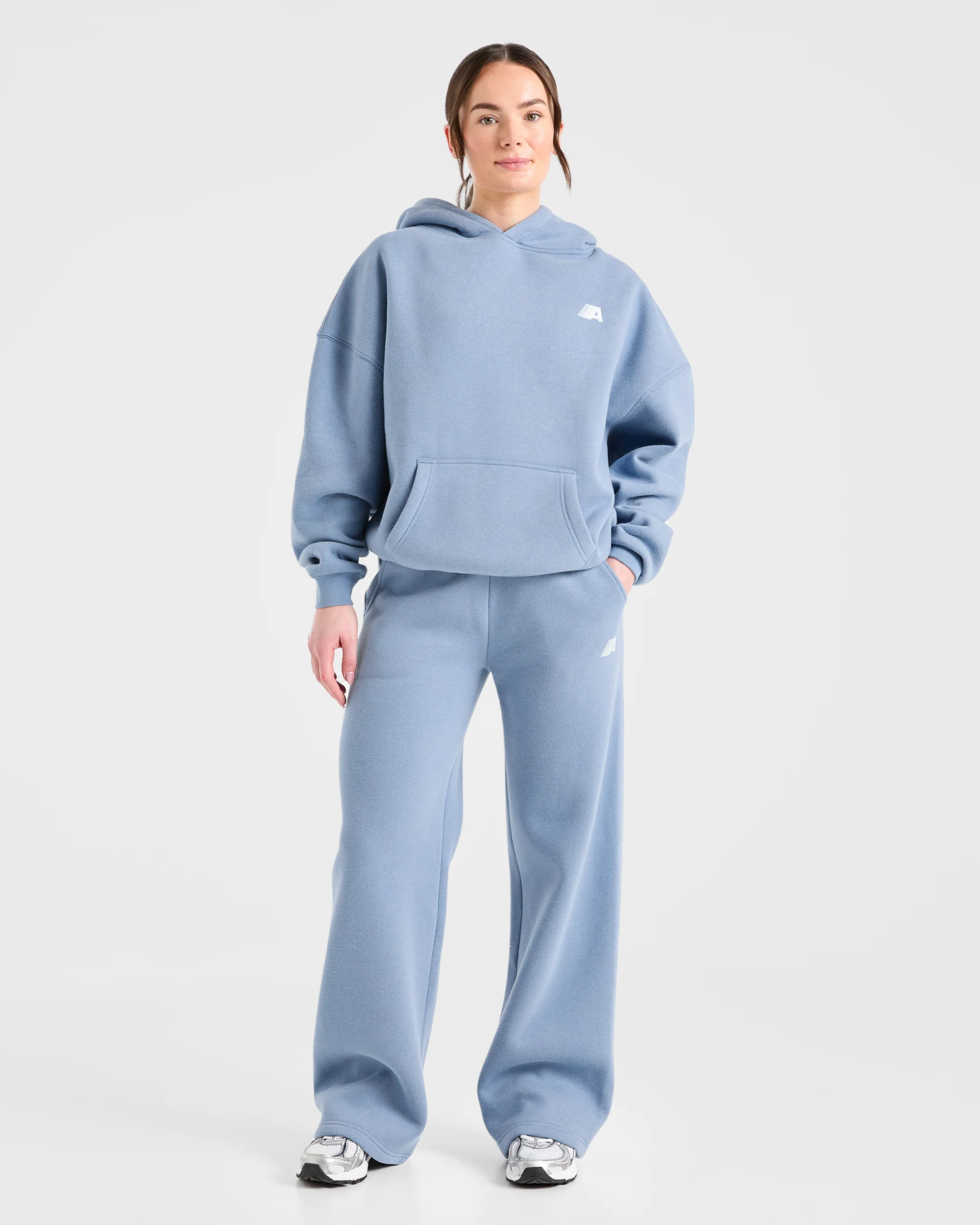 Retro Athletics Oversized Straight Leg Joggers - Vintage Blauw - Image 3