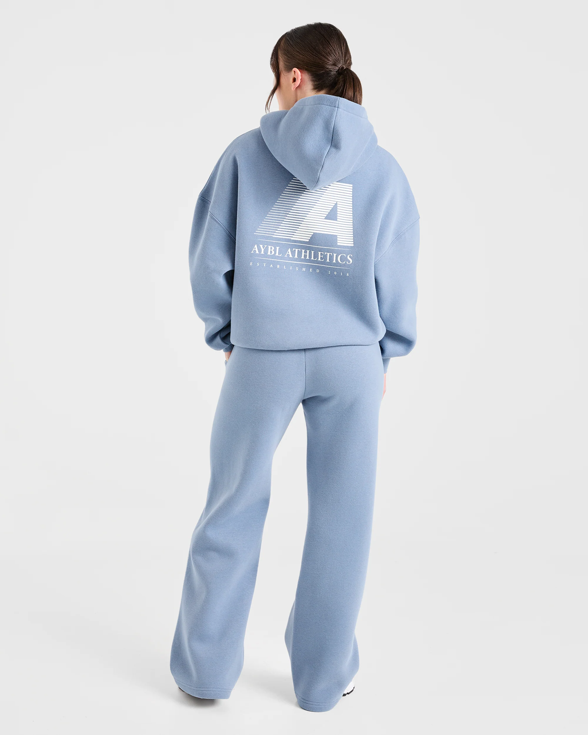 Retro Athletics Oversized Straight Leg Joggers - Vintage Blauw - Image 4
