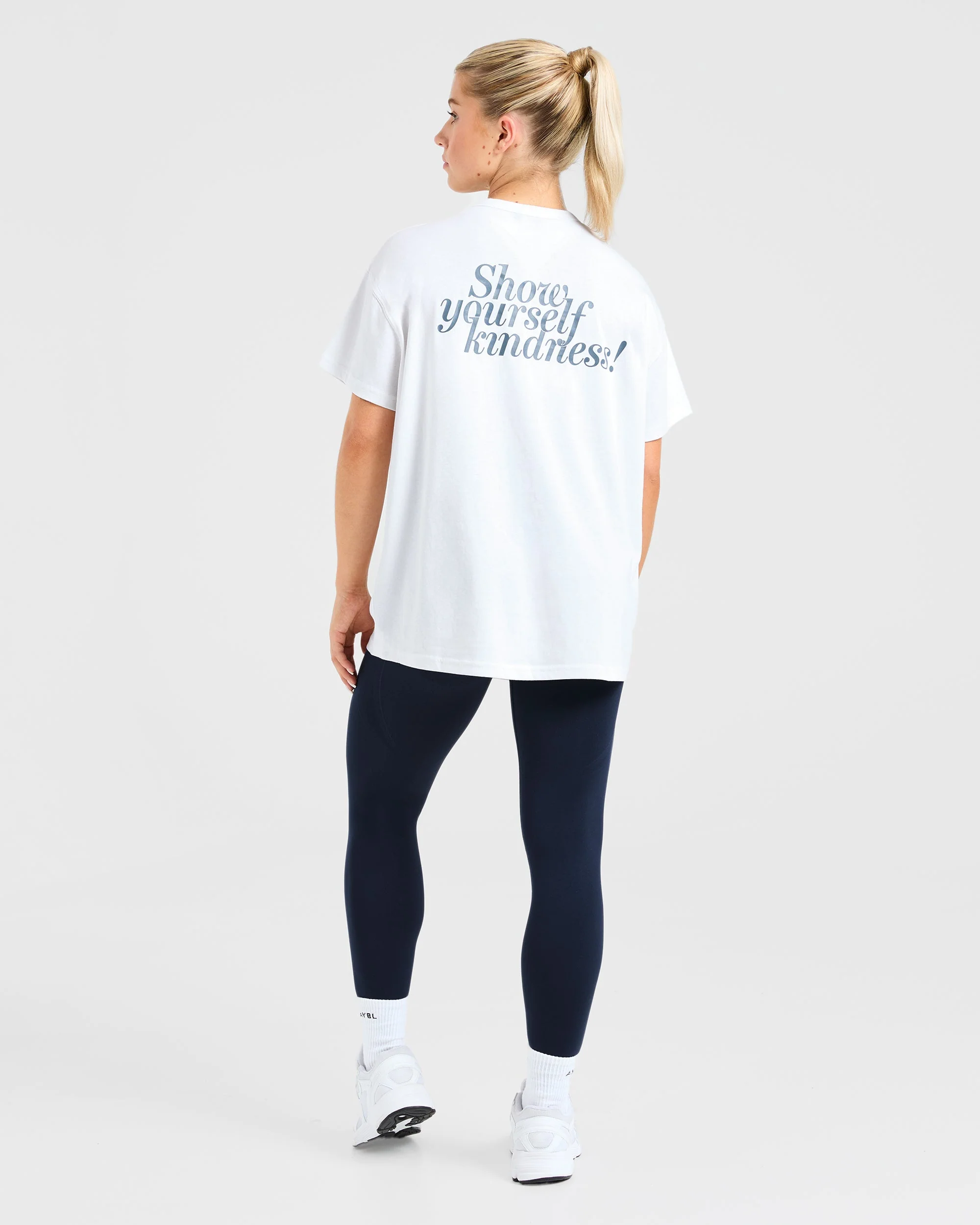 Show Yourself Kindness Oversized T Shirt - Off Wit/Slate - Image 3