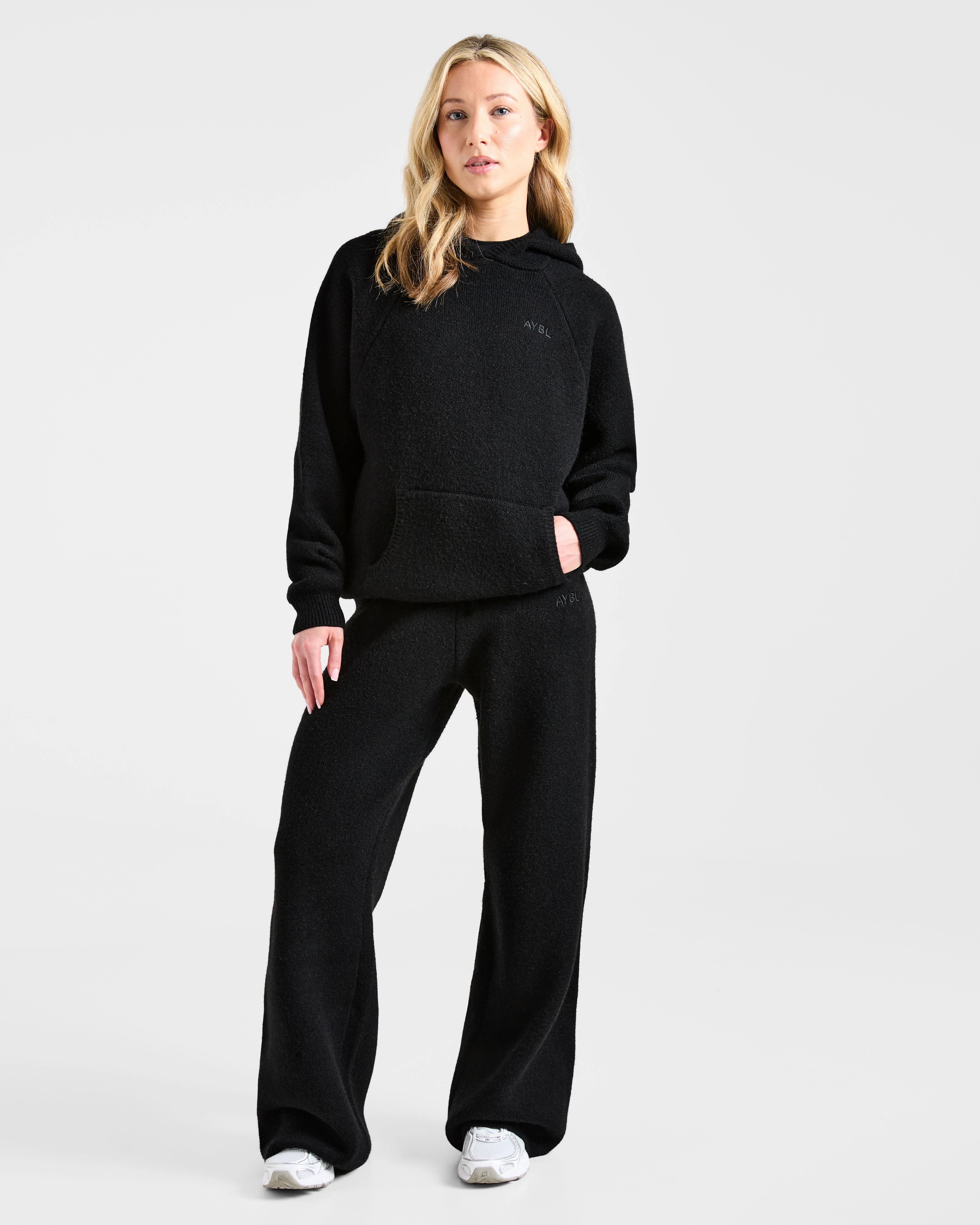 Soft Oversized Knitted Hoodie - Zwart - Image 3