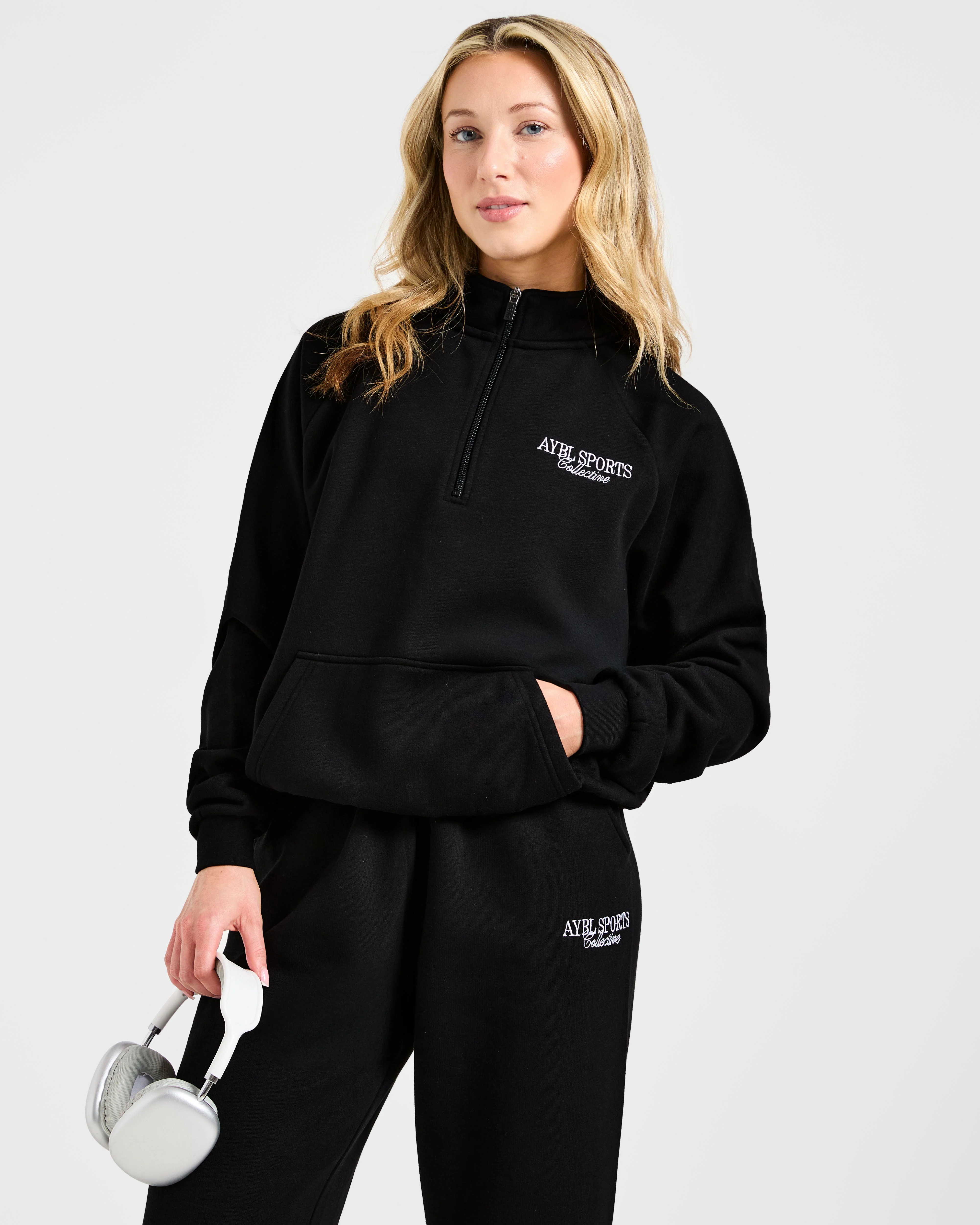 Sports Collective Oversized 1/4 Zip Pullover - Zwart - Image 8