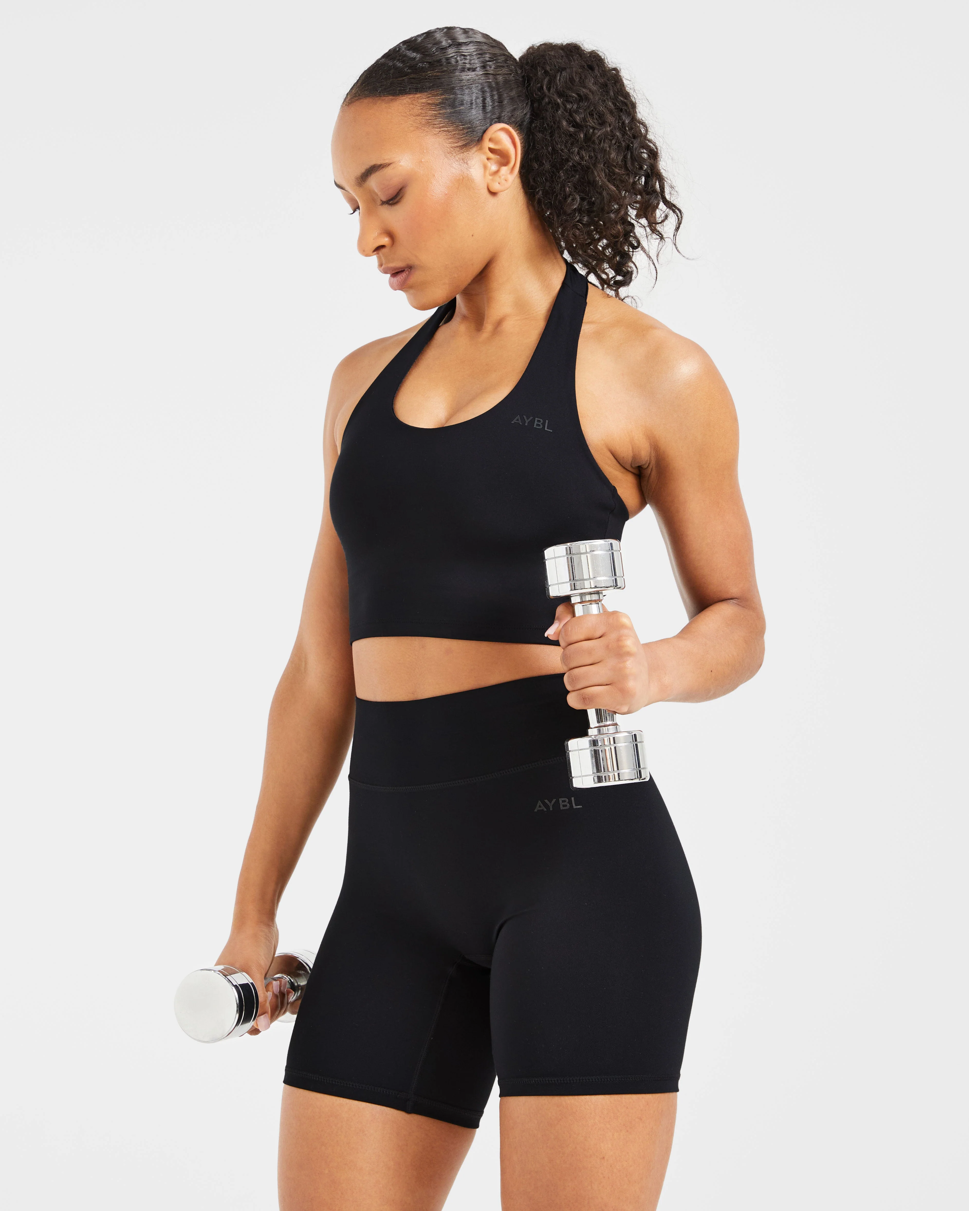 Staple Halterneck Crop Top - Zwart - Image 7