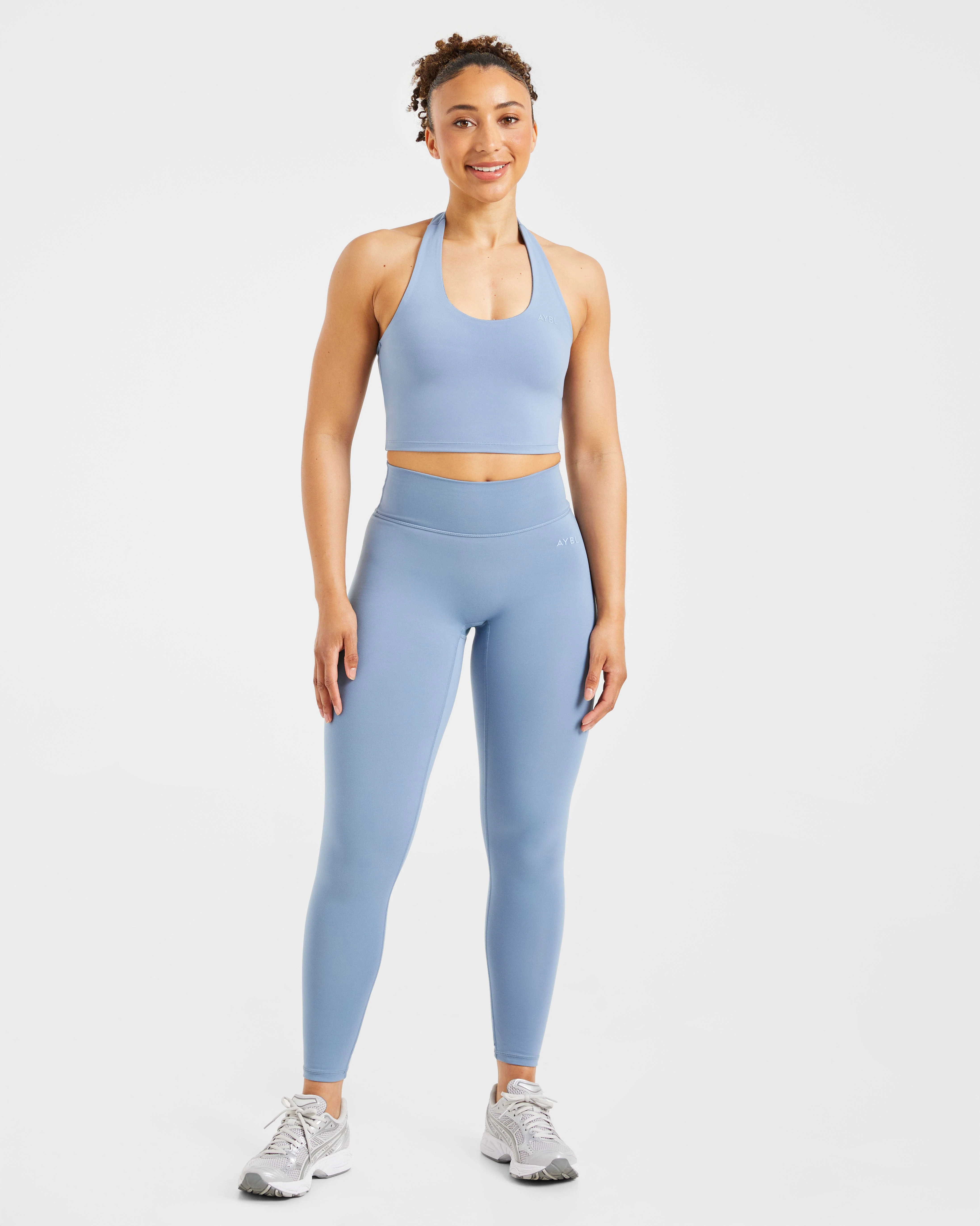 Staple Halterneck Crop Top - Slate Blauw - Image 3
