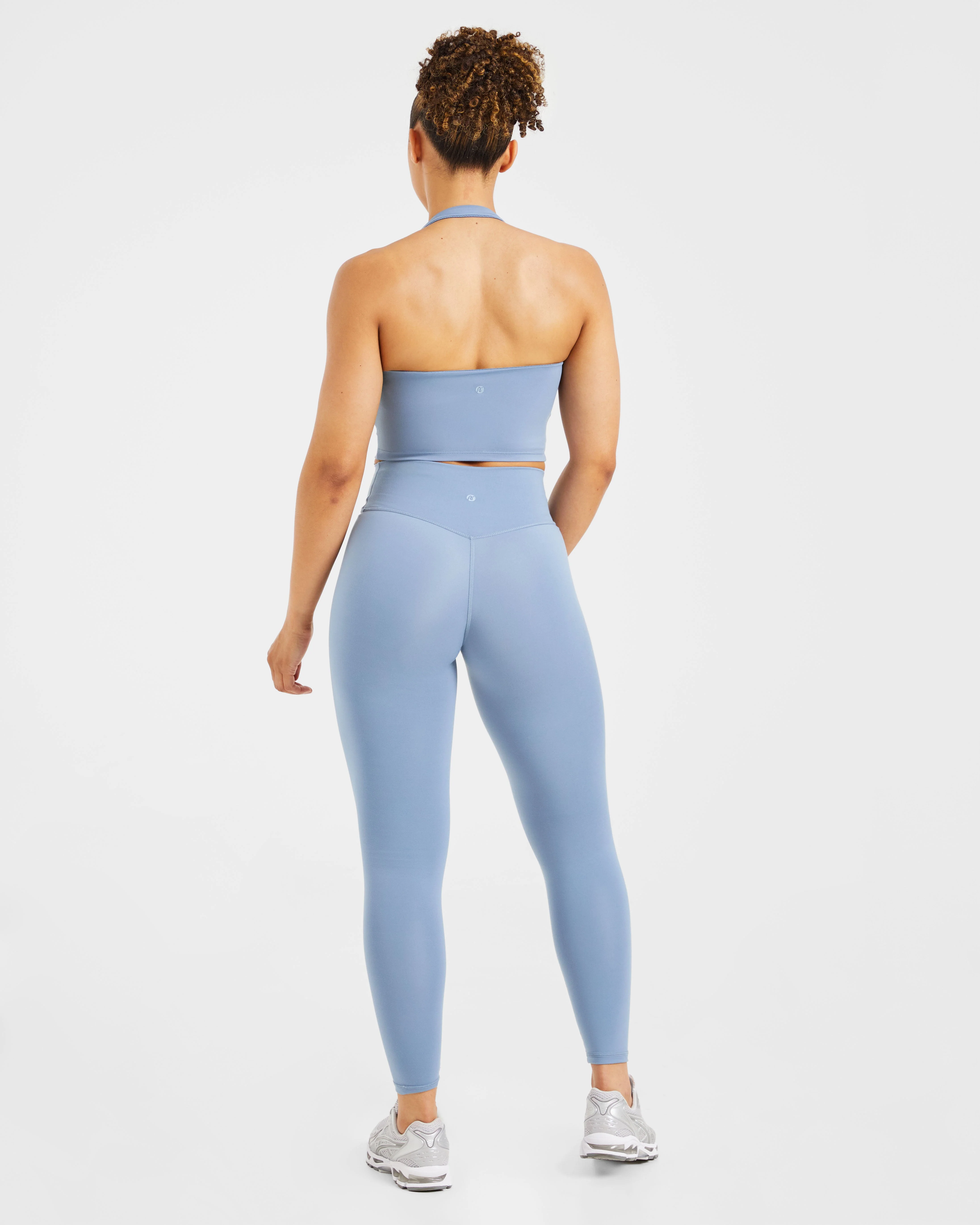 Staple Halterneck Crop Top - Slate Blauw - Image 4